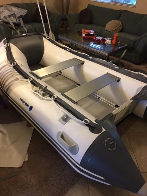 Newport 12ft 6in Catalina Inflatable Dinghy Boat Transom Sport Tender - 6 Person - 20 Horsepower USCG Rated, White/Gray customer photo 2