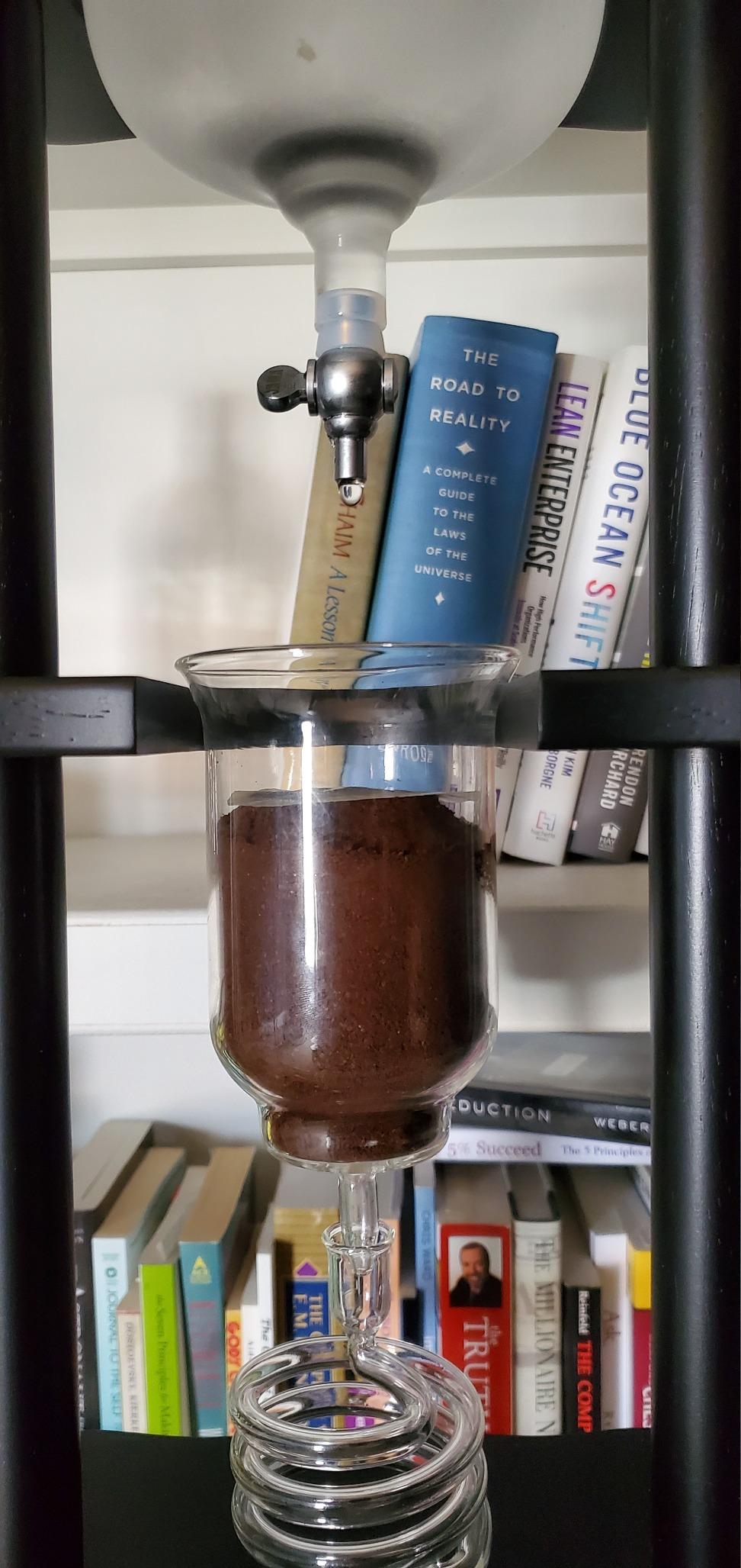 Yama Cold Brew Maker Ice Coffee Machine With Slow Drip Technology Makes 6-8 cups (32oz), Large Capacity Cold Brew Coffee Tower, Black Wood Straight Frame customer photo 2
