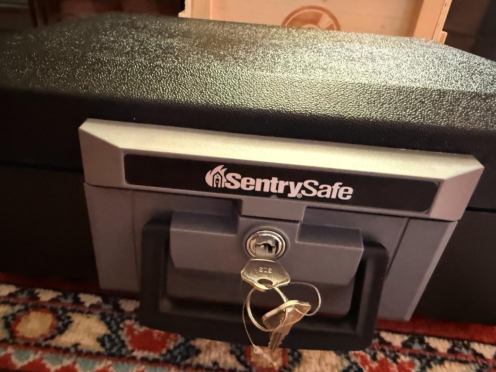 SentrySafe Fireproof Safe Box with Key Lock, Chest Safe with Carrying Handle to Secure Money, Jewelry, Documents, 0.25 Cubic Feet, 1160 customer photo 2