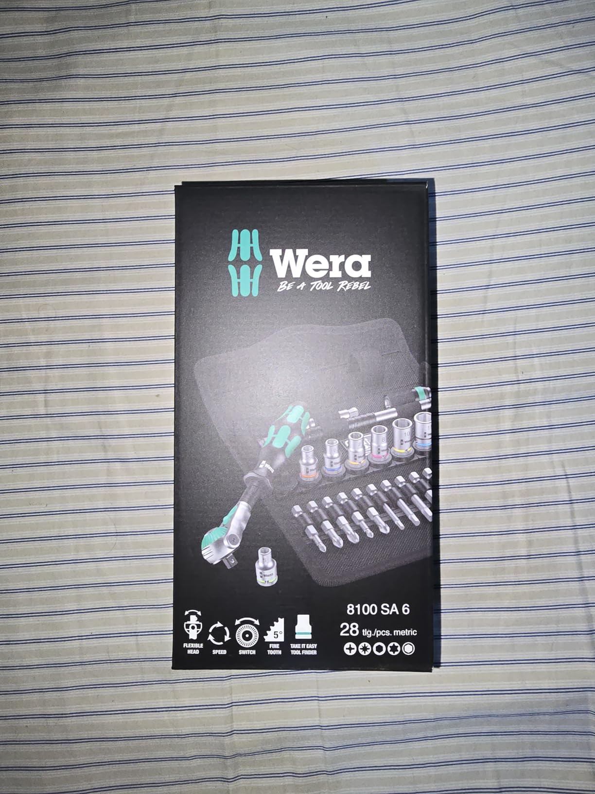 Wera 05004016001 8100 SA 6 Zyklop Metric Speed Ratchet Set, 28 Piece, 1/4