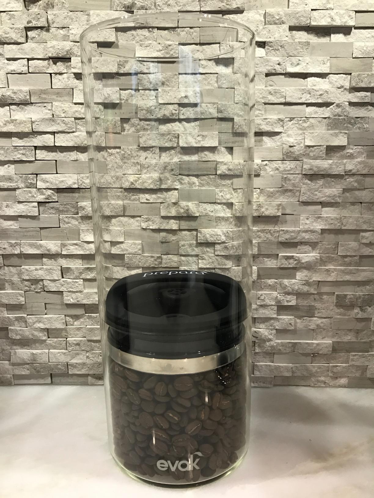 Prepara Evak Fresh Saver Airless Canister, Glass & Stainless, Medium, Soft Touch Black Handle customer photo 2