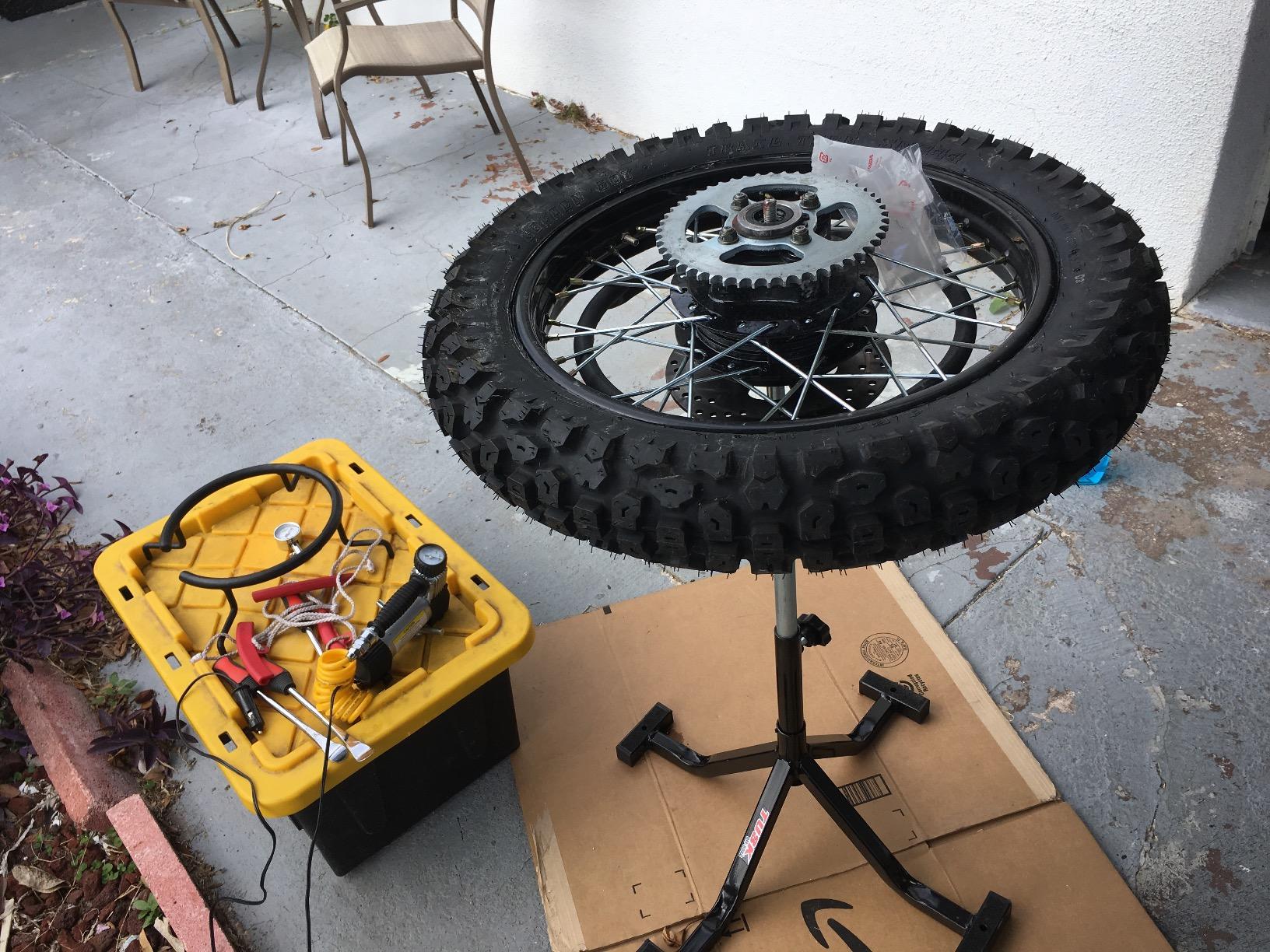 TUSK Adjustable Height Motorcycle Tire Changing Stand customer photo 2