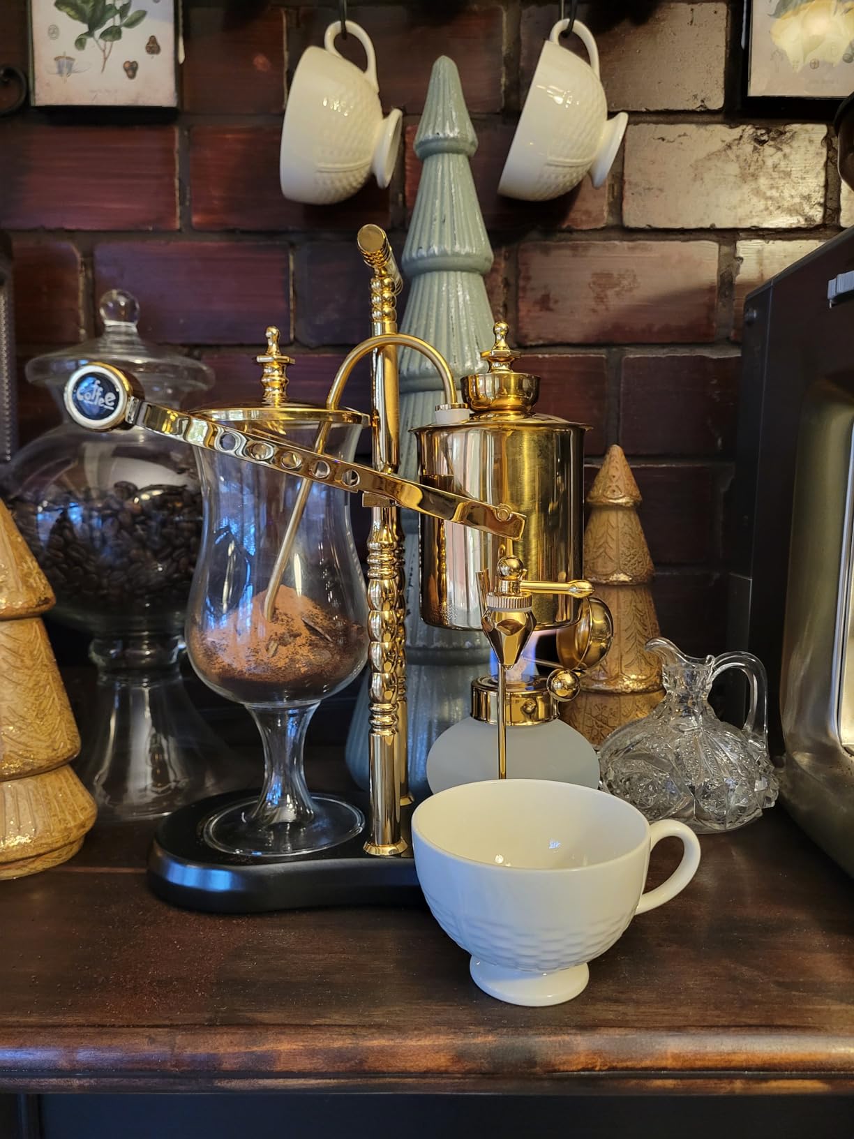 Diguo Belgian/Belgium Luxury Royal Family Balance Syphon Coffee Maker, Polished Rose Gold customer photo 2