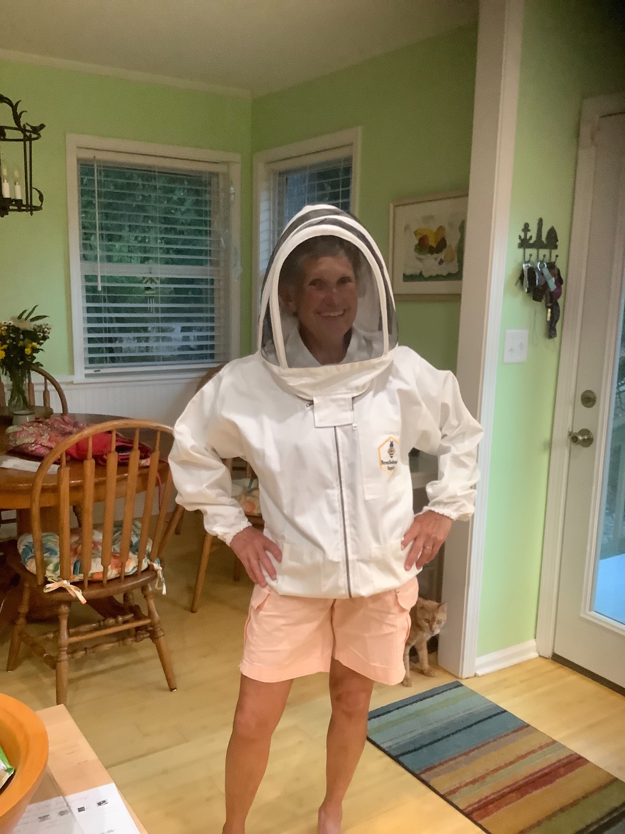 Beekeeping Jacket with Fencing Veil and Gloves, Cotton Bee Jacket for Men and Women, Heavy-Duty Brass Zippers (2XL) customer photo 2
