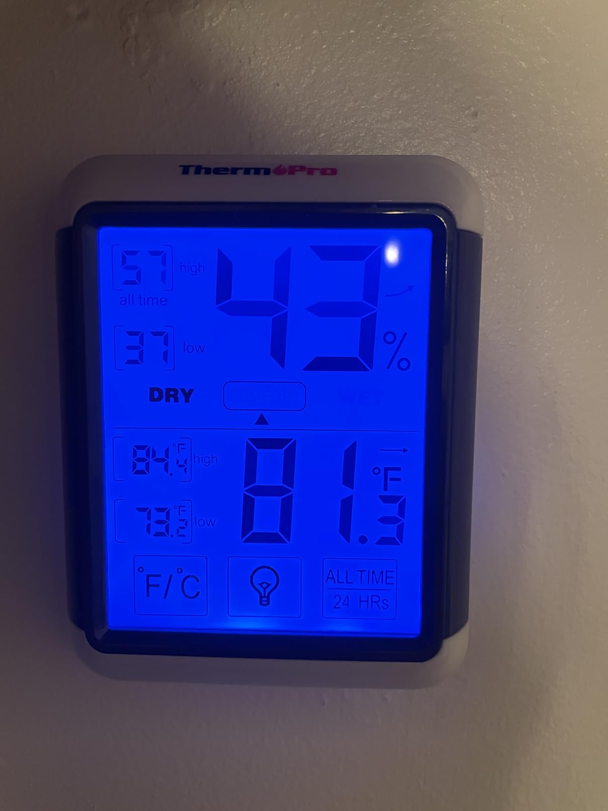 TempPro TP55 Digital Indoor Hygrometer Thermometer, 4-Inch Temperature/Humidity Monitor with Touchscreen and Backlit, Room Thermometer/Humidity Meter for House Home Greenhouse (Previously ThermoPro) customer photo 2