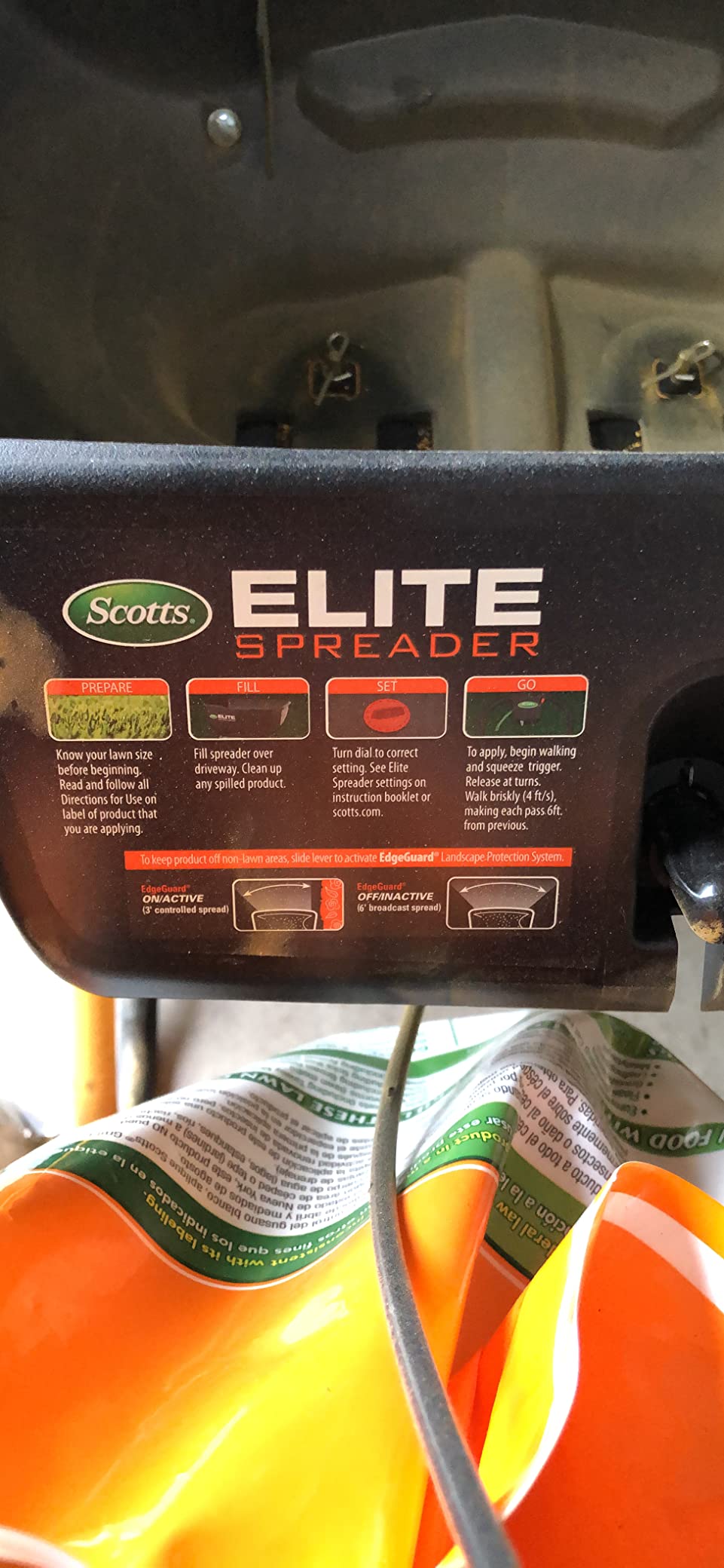 Scotts Elite Spreader - Push Broadcast Spreader for Lawn Seed, Fertilizer, and Ice Melt customer photo 1