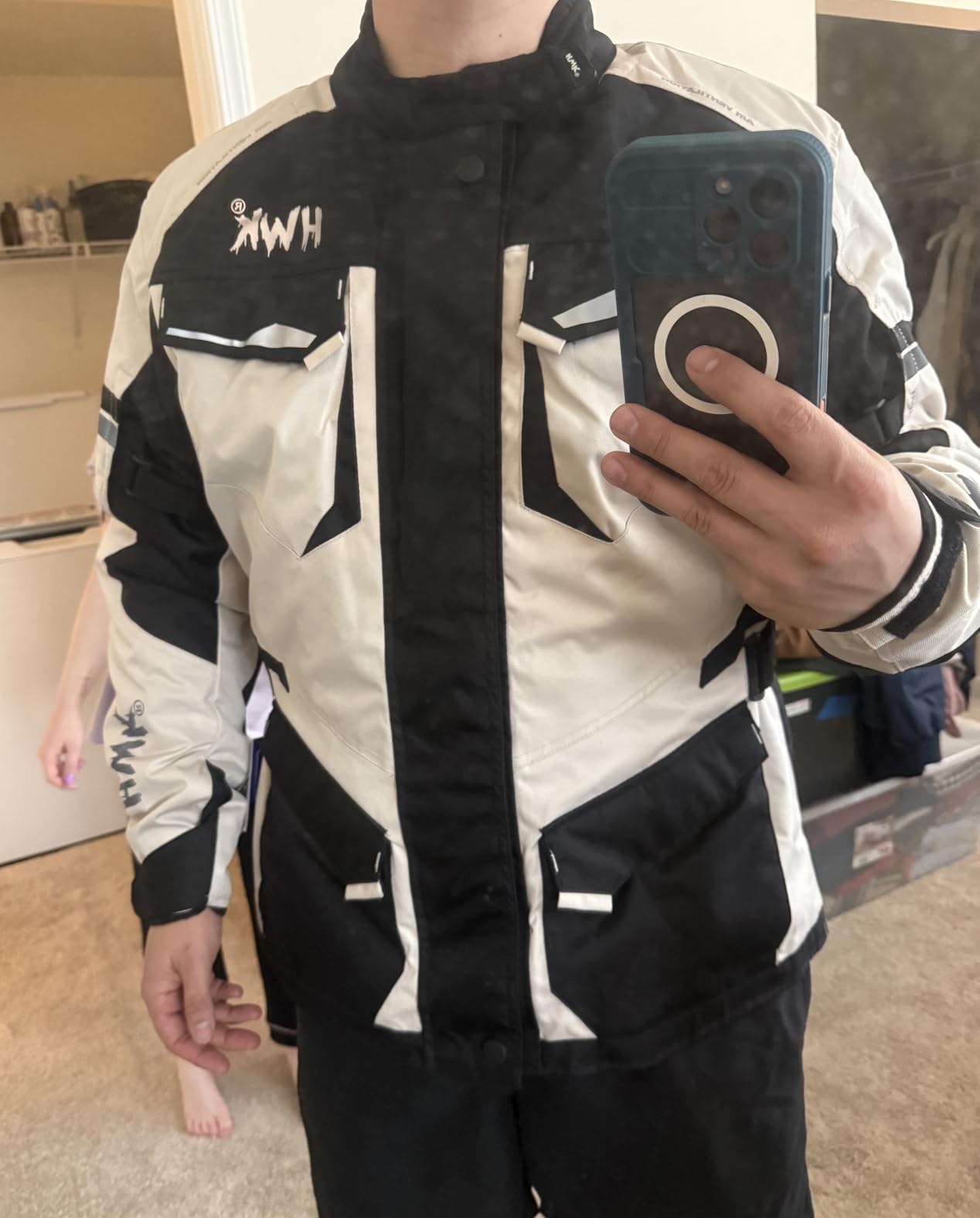 HWK Adventure Touring Motorcycle Jacket for Men, Water Resistant Cordura Textile Biker Jacket with CE Armor customer photo 1