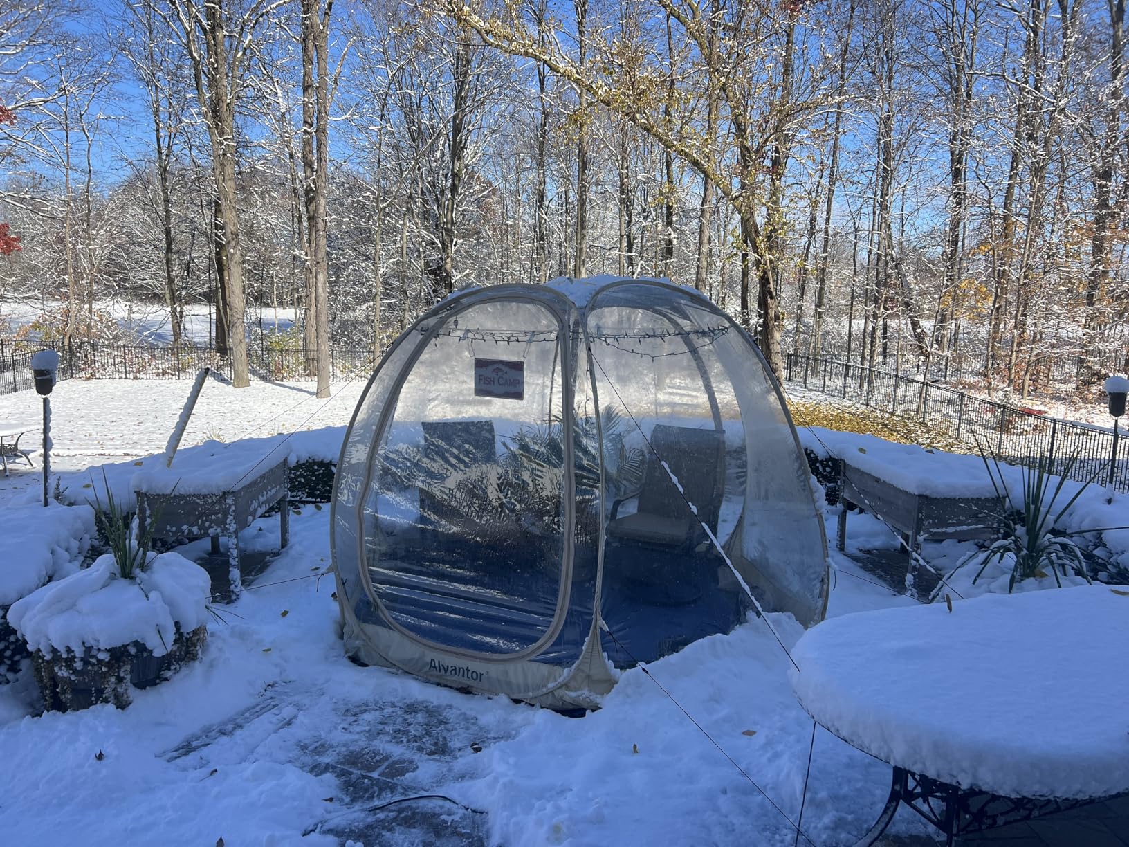 Alvantor Pop Up Bubble Tent - 12' x 12' Instant Igloo Tent - 8-10 Person Screen House for Patios - Large Oversize Weather Proof Pod - Cold Protection Camping customer photo 2