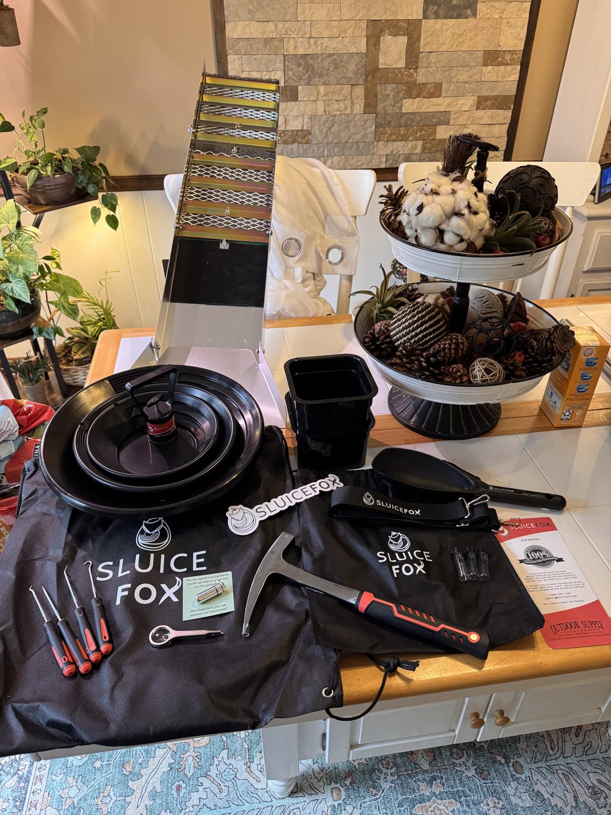 Complete Gold Mining Kit; Folding 50 inch River Sluice Box; Prospecting Equipment; Rock Pick Hammer; Gold Classifiers; Pay Dirt Scoop; Crevice Tools and More customer photo 2
