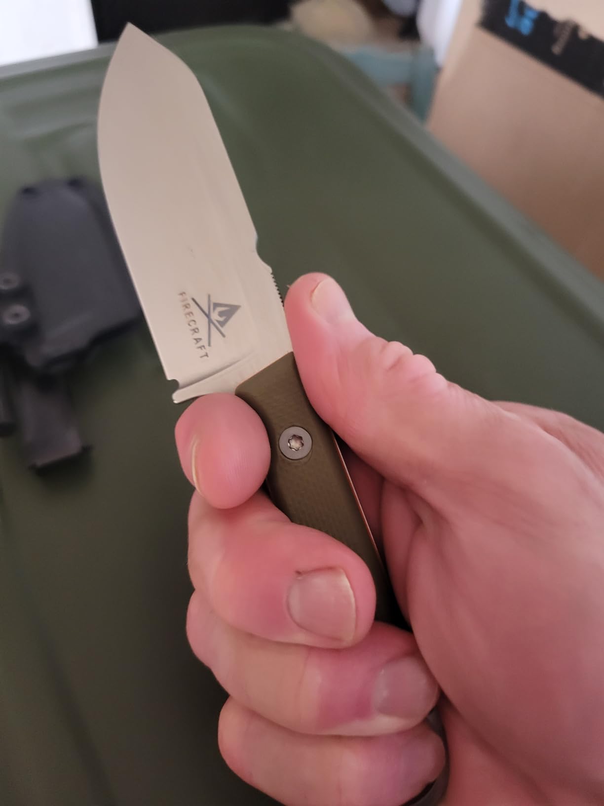 White River Knife & Tool Firecraft 3.5 Pro, Green-Orange G10 customer photo 2