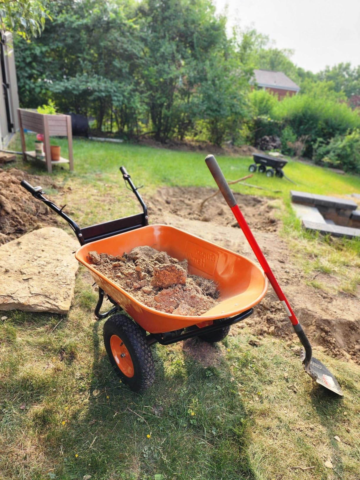 SuperHandy Electric Wheelbarrow - 48V Li-Ion Battery, 330 lbs (150 kg) Capacity, 85L Steel Powder Coated Tub, Material & Debris Hauler Utility Cart customer photo 1