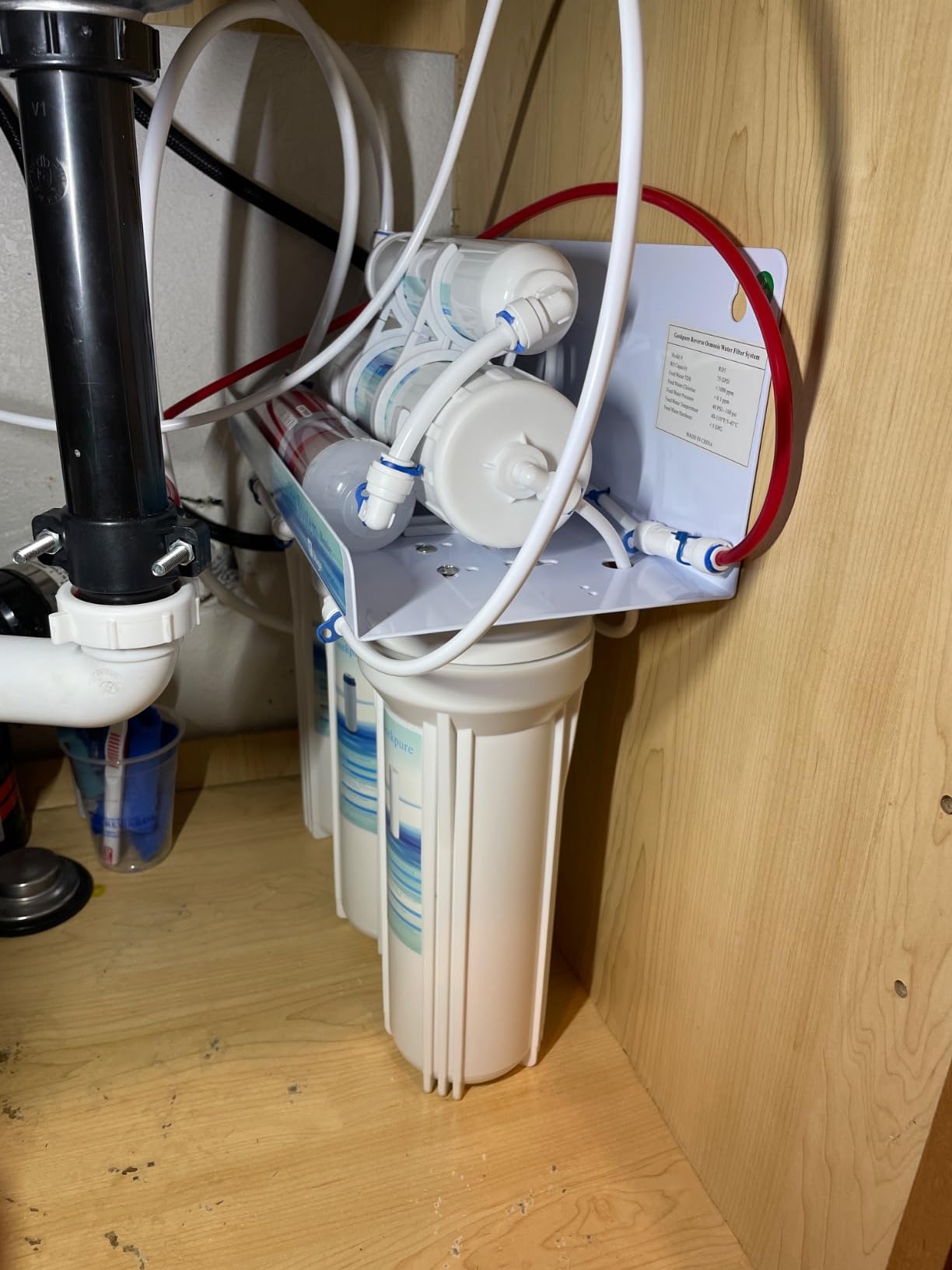 Geekpure 5-Stage Reverse Osmosis RO Drinking Water Filter System with Extra 7 Filters-75 GPD customer photo 2