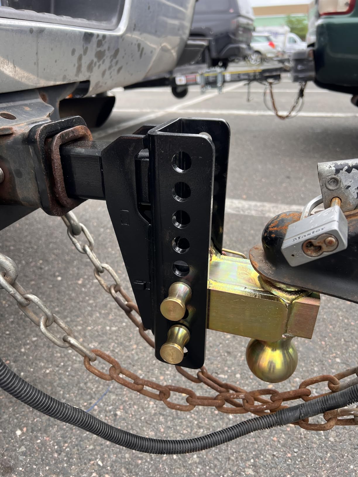 Adjustable Gooseneck Drawbar Trailer Hitch - 20,000 LBS, Fits 2 and 2-5/16 Inch Balls, US Gov Tested & Certified, Gooseneck Trailer Hitch Adapter for RV Towing, Motorcycles & Powersports customer photo 1