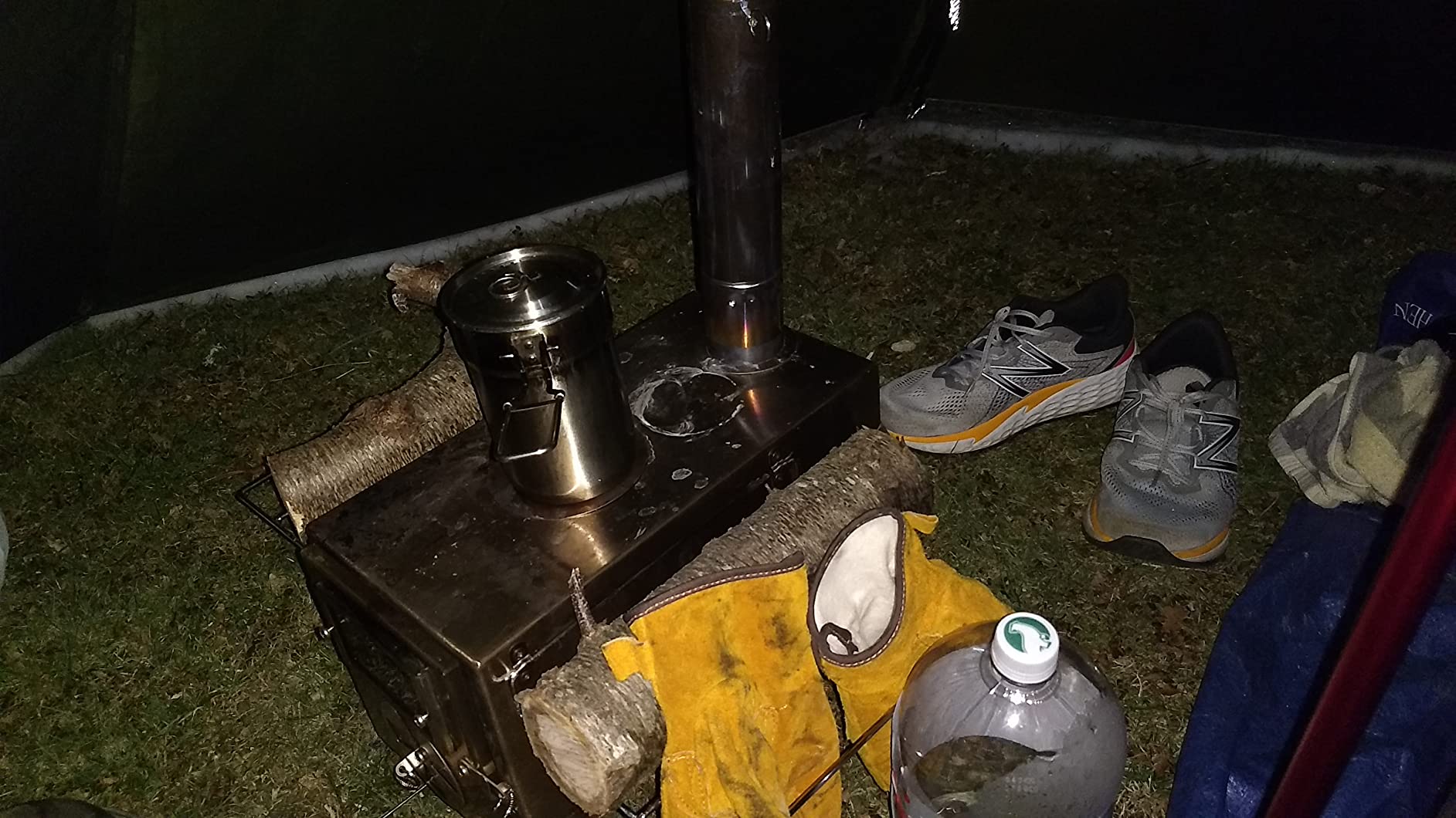 Camping Stove for Hot Tents, LAMA 304 Stainless Steel Wood Burning Stove with Stainless Wall Chimney Pipes for Tents, Shelter, Outdoor Portable Stove for Camping Heating and Cooking customer photo 1