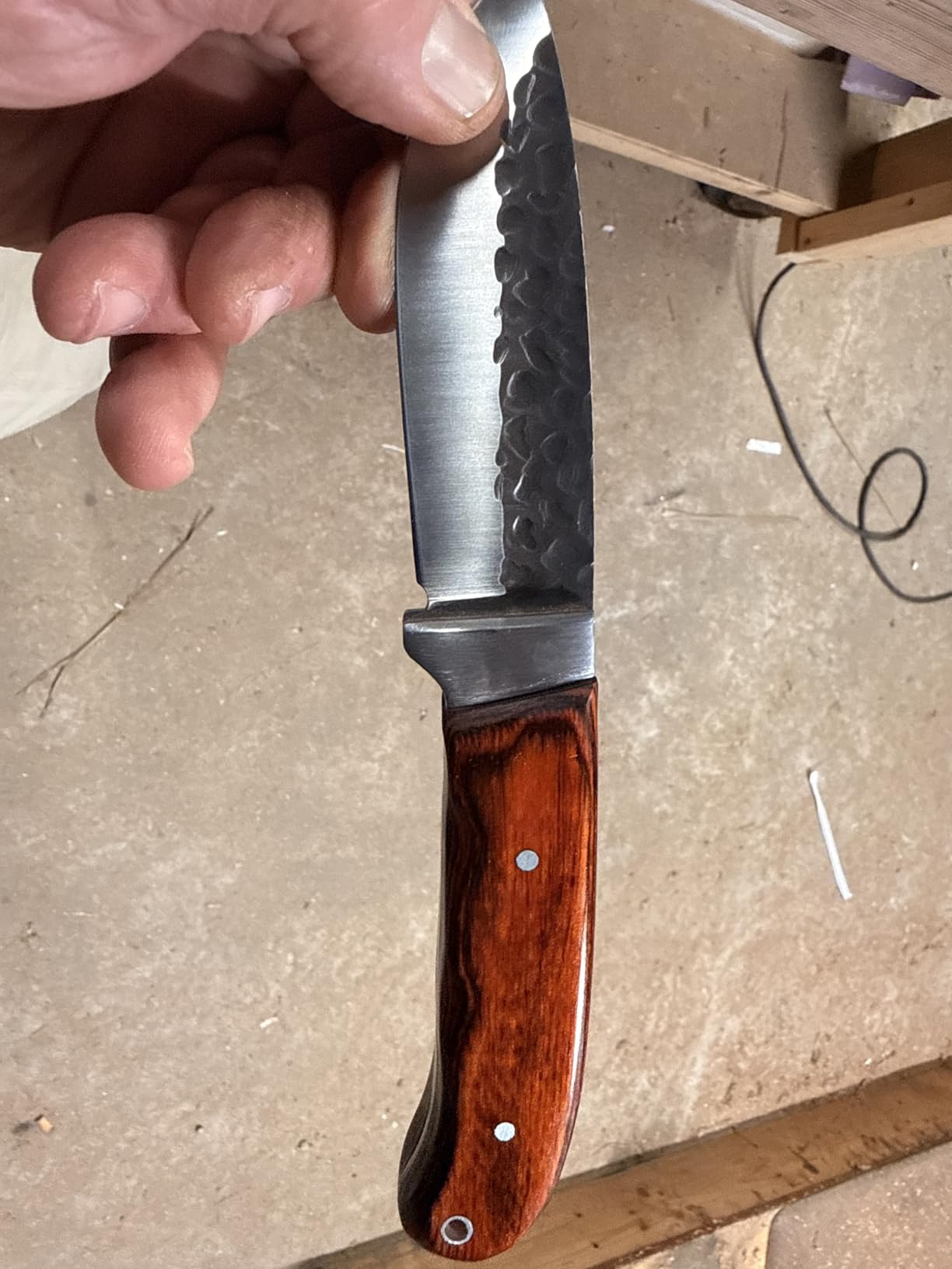 Black Sierra Skinner DIY Knife Making Kit - Stainless Steel Hammered Finish Fixed Blade for Hunting, Fishing & Survival, Build Your Own Knife Crafting Kit, Outdoor Hobby Project customer photo 1
