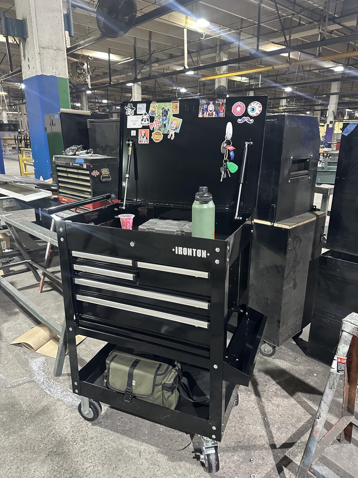 Ironton Mobile Tool Chest, Slide Top Tool Cart, Four Locking Drawers, Rolling Tool Carts Tool Cart with Drawers customer photo 1