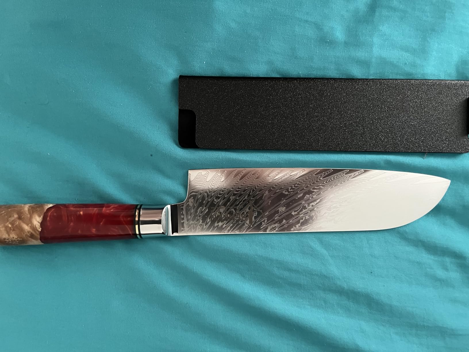 SENKEN 7-Piece Damascus Kitchen Knife Set - Tsunami Collection - 67-Layer Japanese VG10 Steel - Chef's Knife, Cleaver, Santoku, Bread, Boning, & More customer photo 2