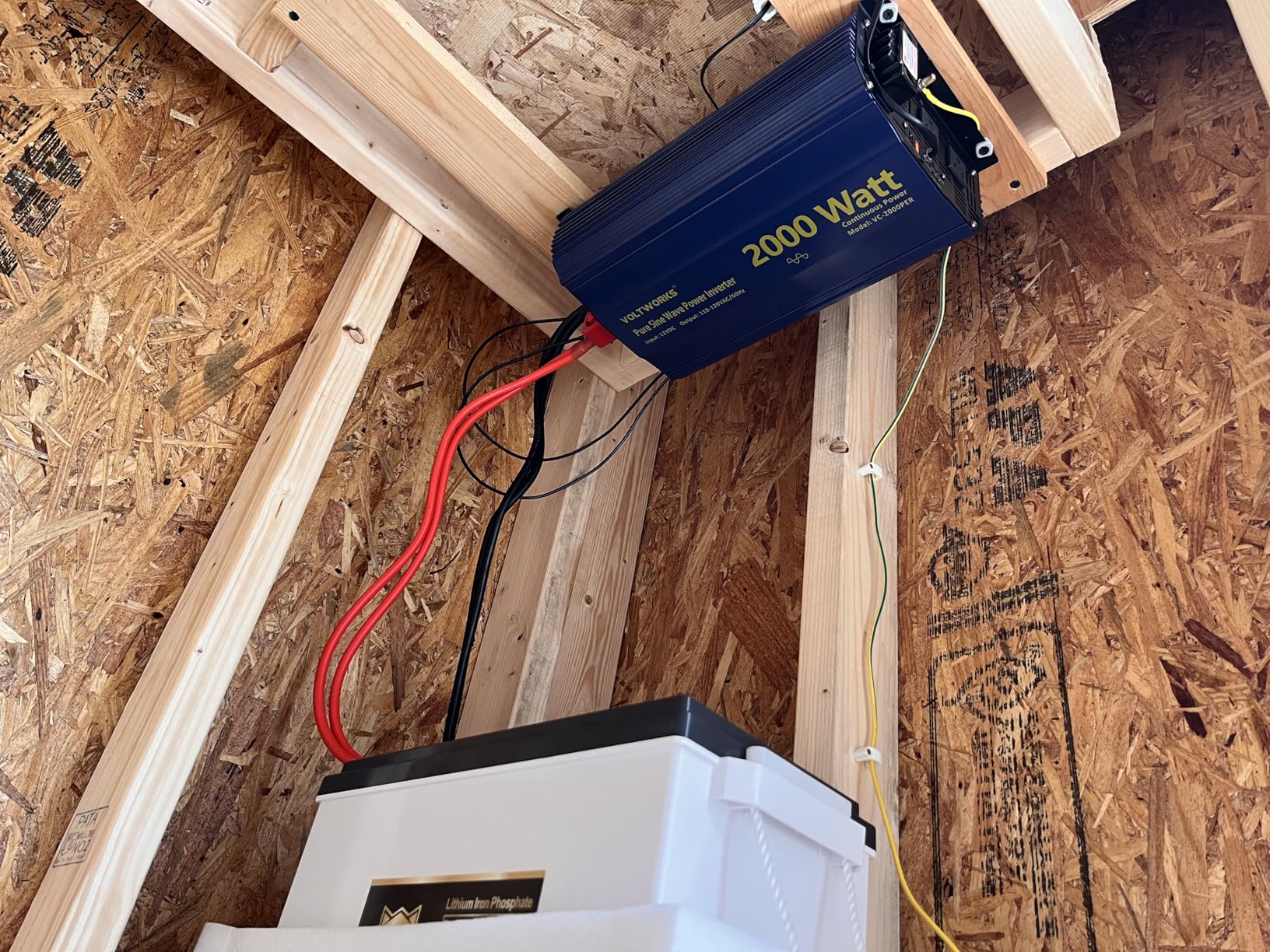 Power Inverter 1500Watt Pure Sine Wave Inverter 12V to 110V 120V AC with UL Fuses Compatible with Lithium Battery for Home RV Truck Off-Grid Solar with 15FT Battery Level Monitor Remote by VOLTWORKS customer photo 1