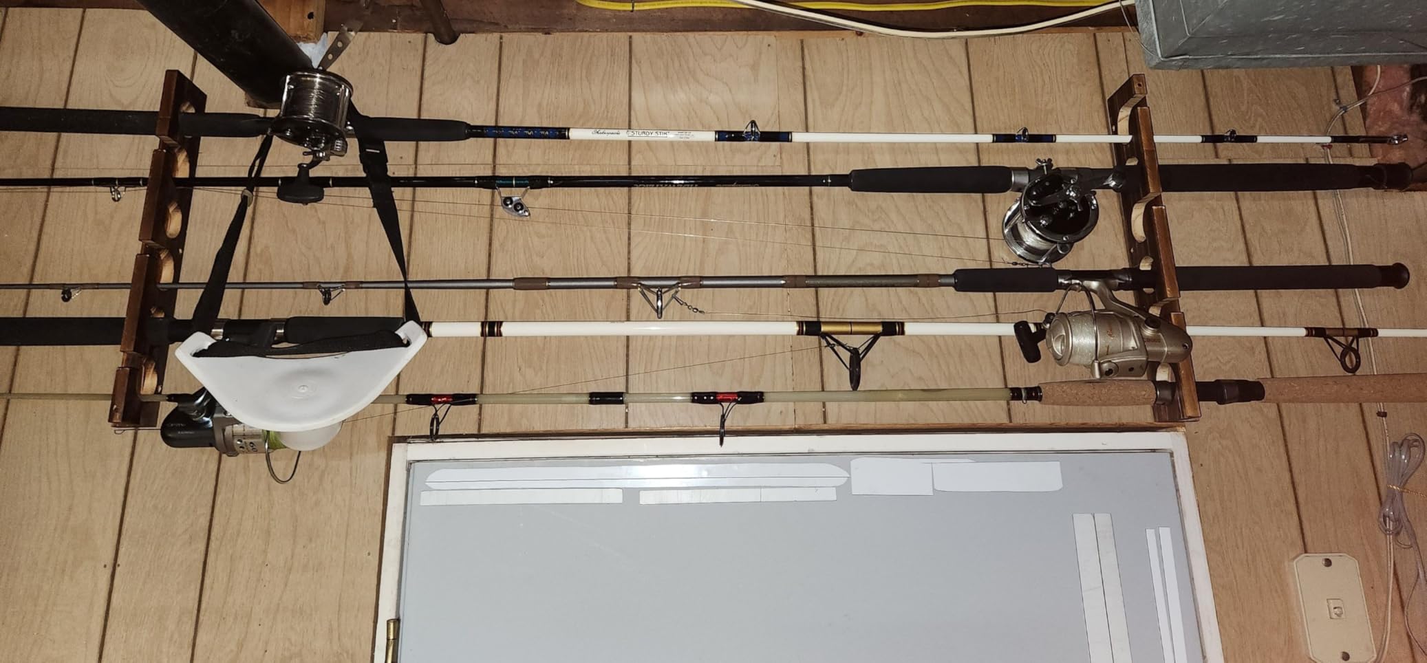 Ghosthorn Holds Up to 12 Rods Fishing Pole Rod Racks Wall or Ceiling Mounted Fishing Pole Rod Holders for Garage Storage Organizer Fishing Gear Equipment for Men Women customer photo 1