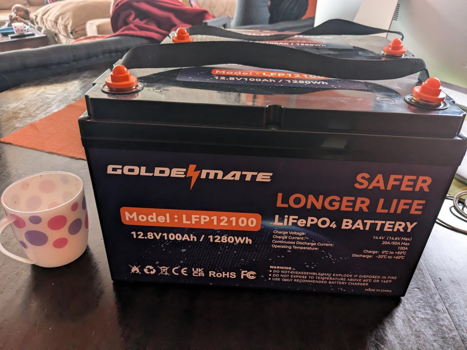 GOLDENMATE 12V 200Ah LiFePO4 Lithium Battery, Rechargeable Battery Up to 15000 Cycles, Built-in BMS, Max 2560Wh, Perfect for RV, Camping, Solar, Marine, Trolling Motor, Golf Cart, Off-Grid customer photo 2