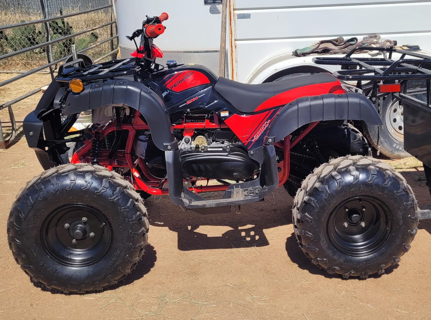 HHH 200cc ATV Quad Full Size ATV Full Big Size ATV for Adults Youth LED Lights Matching Rims and Automatic with Reverse (RED) customer photo 1