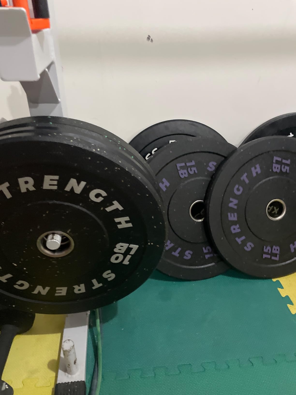GIKPAL Olympic Bumper Weight Plates Set, 2-Inch Rubber Weight Plates for Home Gym, Barbell Plates for Weight Lifting Strength Training customer photo 2