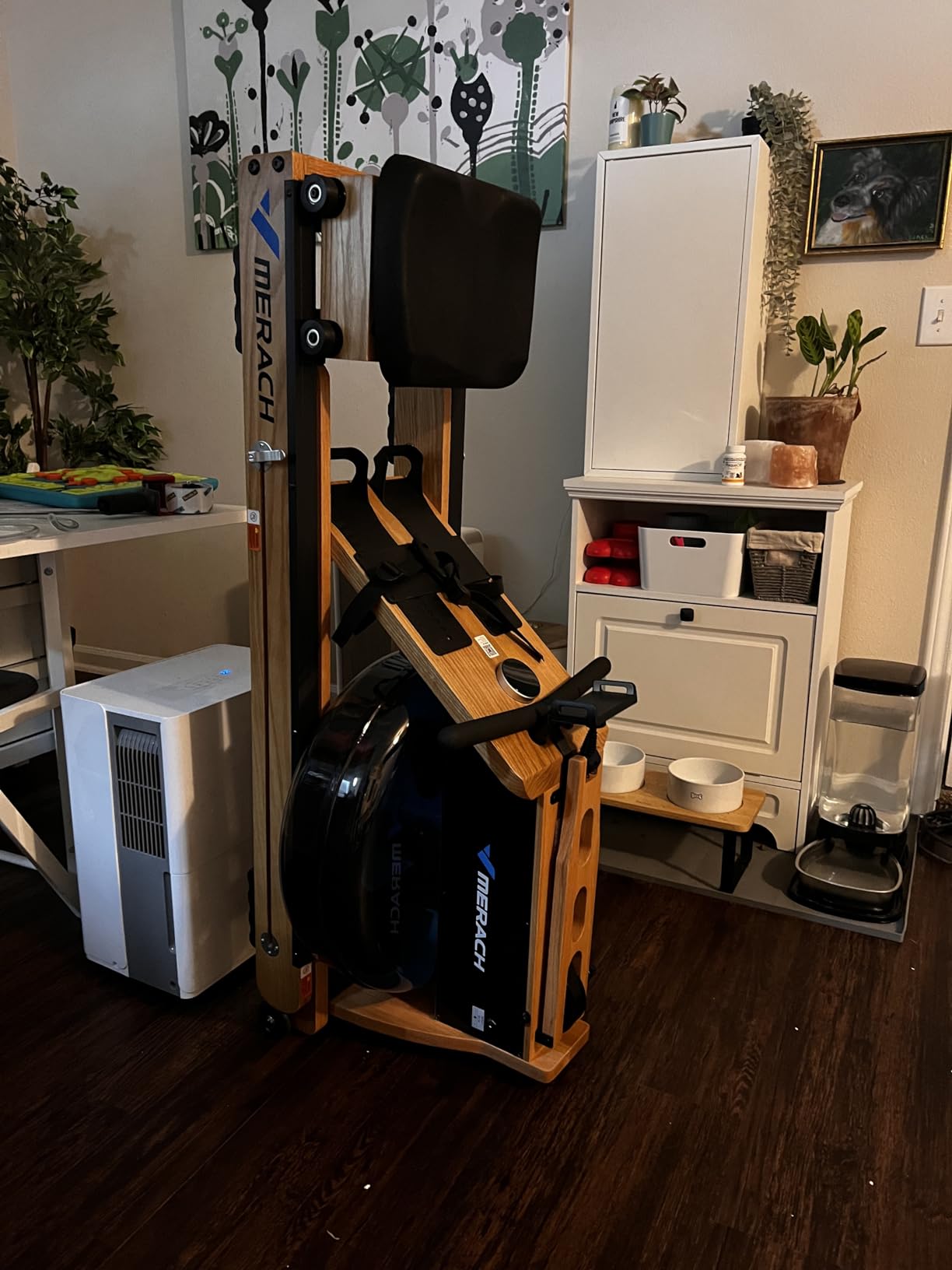 MERACH Foldable Wooden Rowing Machine, Water Electromagnetic Rower Machine for Home Use, Exclusive App Lifetime Membership, Patented Space Saver, MERACH Go Technology customer photo 1