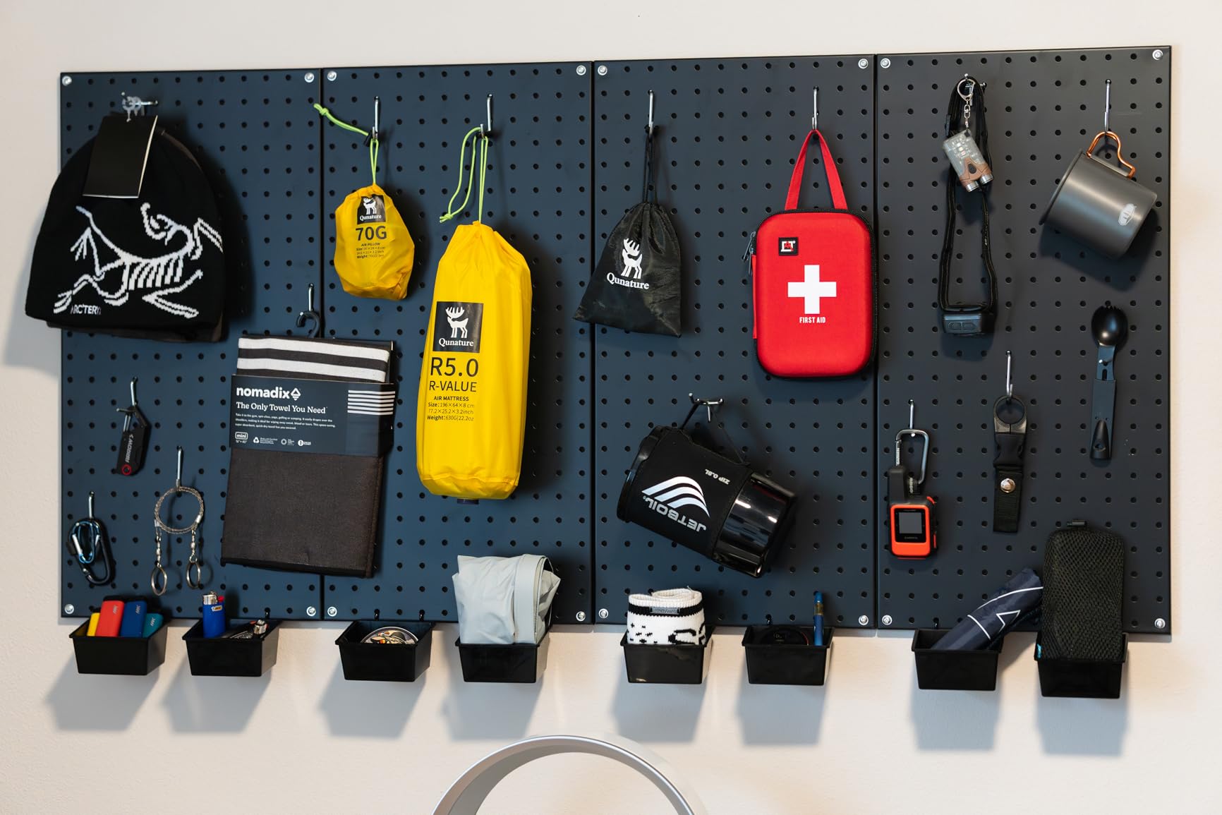 INCLY 158PCS Metal Pegboard Wall Organizer, 48x24 Inch Black Pegboard Panels Tool Organizer Kit with Accessories Hooks and Bins, Peg Board Utility Tool Storage for Garage Workbench Shed customer photo 1
