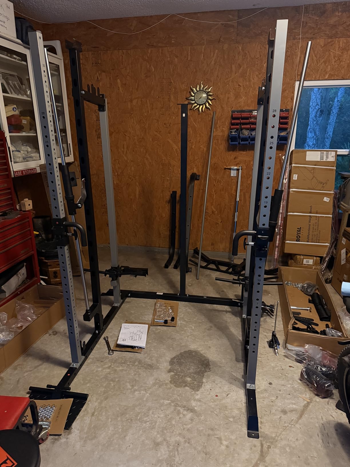 Royal Fitness Smith Machine, Multifunctional Power Cage Rack with Smith Bar and Cable Pulley System, and LAT Pull Down Machine for Home Gym customer photo 2