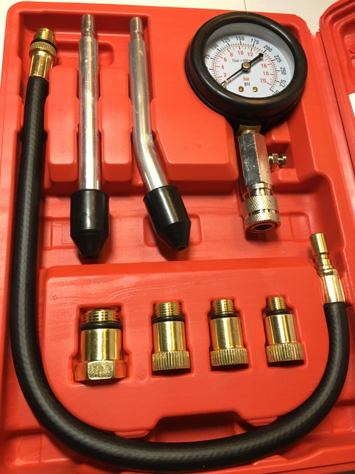 Clatoon 8pcs Petrol Engine Cylinder Compression Tester Kit, Small Engine Compression Tester Automotive Tool Gauge 0-300PSI for Testing Car Motorcycle Outboard Motor Snowmobile Chainsaw customer photo 2