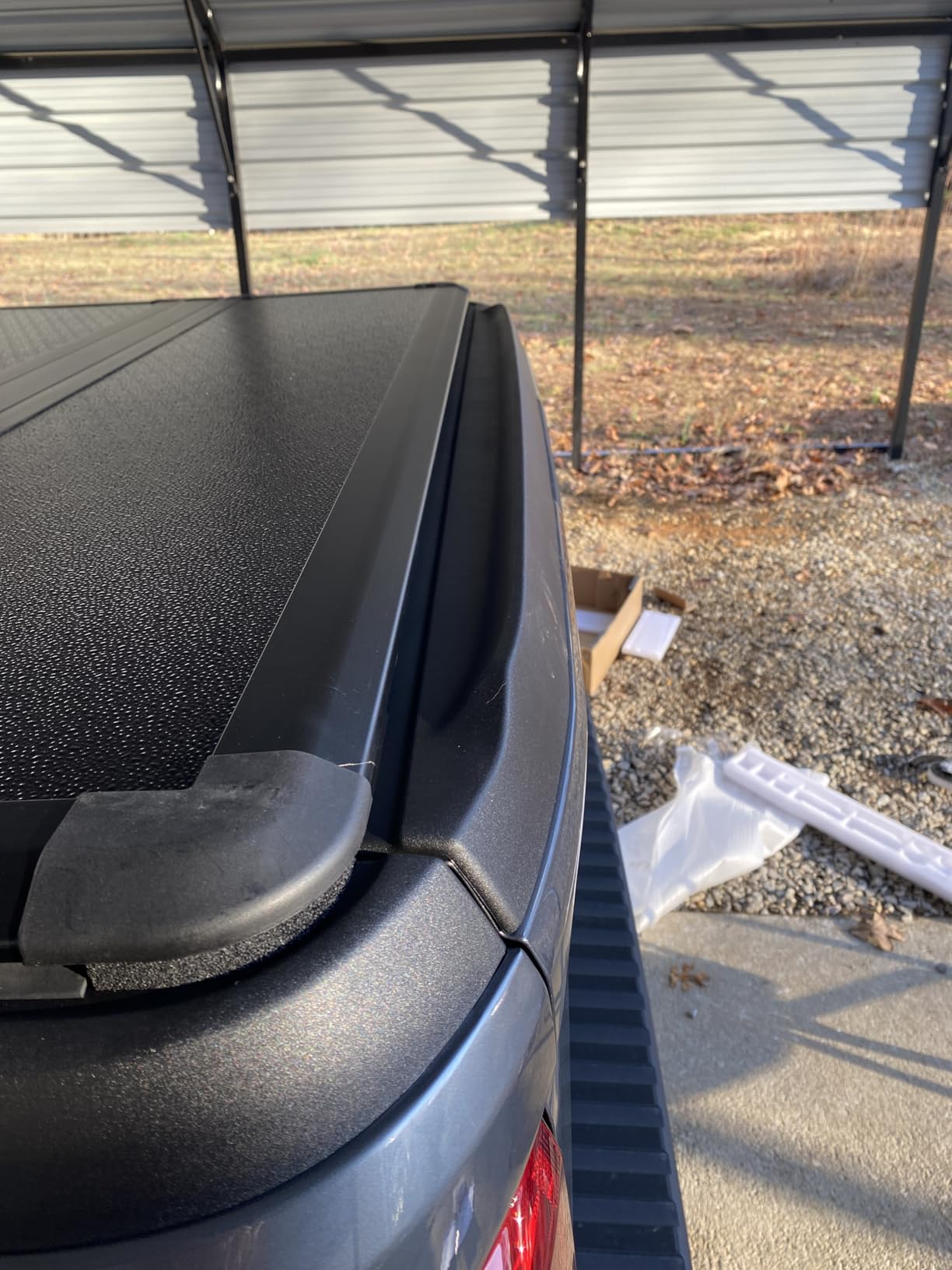 TOMOKA 4.6ft FRP Hard Folding Truck Bed Tonneau Cover Compatible with 2022-2026 Ford Maverick 4.5ft Bed | Solid & Waterproof & Theftproof Fiberglass | without Drilling & Easy Installation customer photo 1
