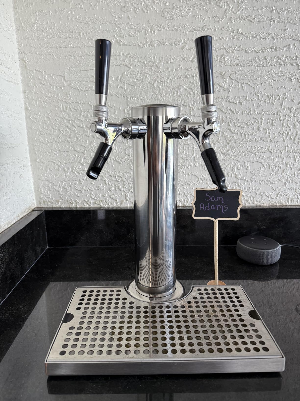 All Stainless Steel Kegerator Tower Dual Faucet Beer Tower Double Tap Beer Tower Dispenser Beer Tap Kegerator Parts Stainless Steel Tower Faucet Preassembled Tubing 3