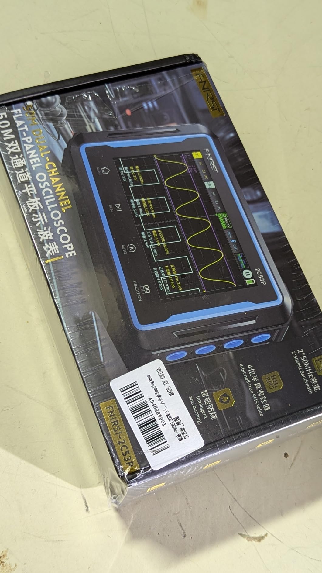 FNIRSI 2C53P Handheld Tablet Oscilloscope Multimeter DDS Signal Generator 3 in 1, 2CH Automotive Oscilloscope Multimeters with 50Mhz Bandwidth, 19999 Counts, 250MS/s Sampling, 4.3 inch Touch Screen customer photo 1