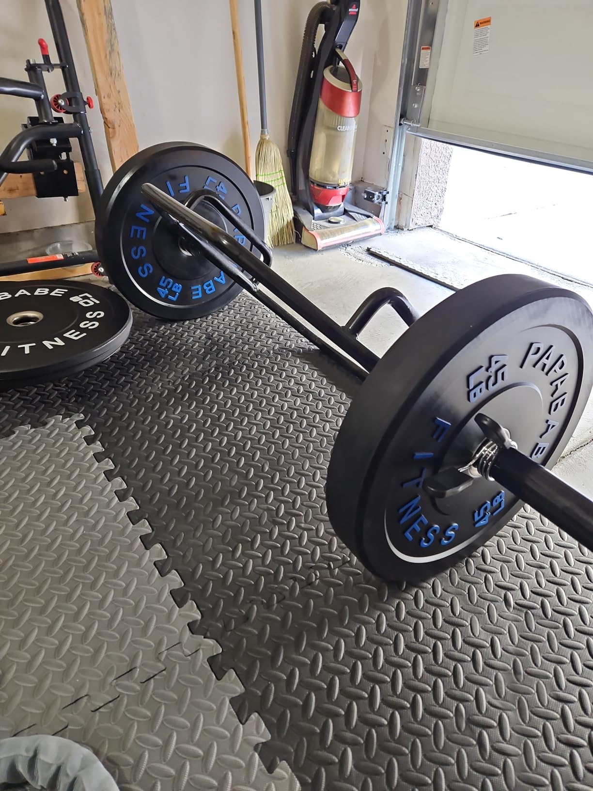 Papababe Weight Plates, 2-Inch Weights Plates Set, Floor Protective Rubber Weight Plates, 10-600lbs Bumper Plates for Barbell customer photo 2