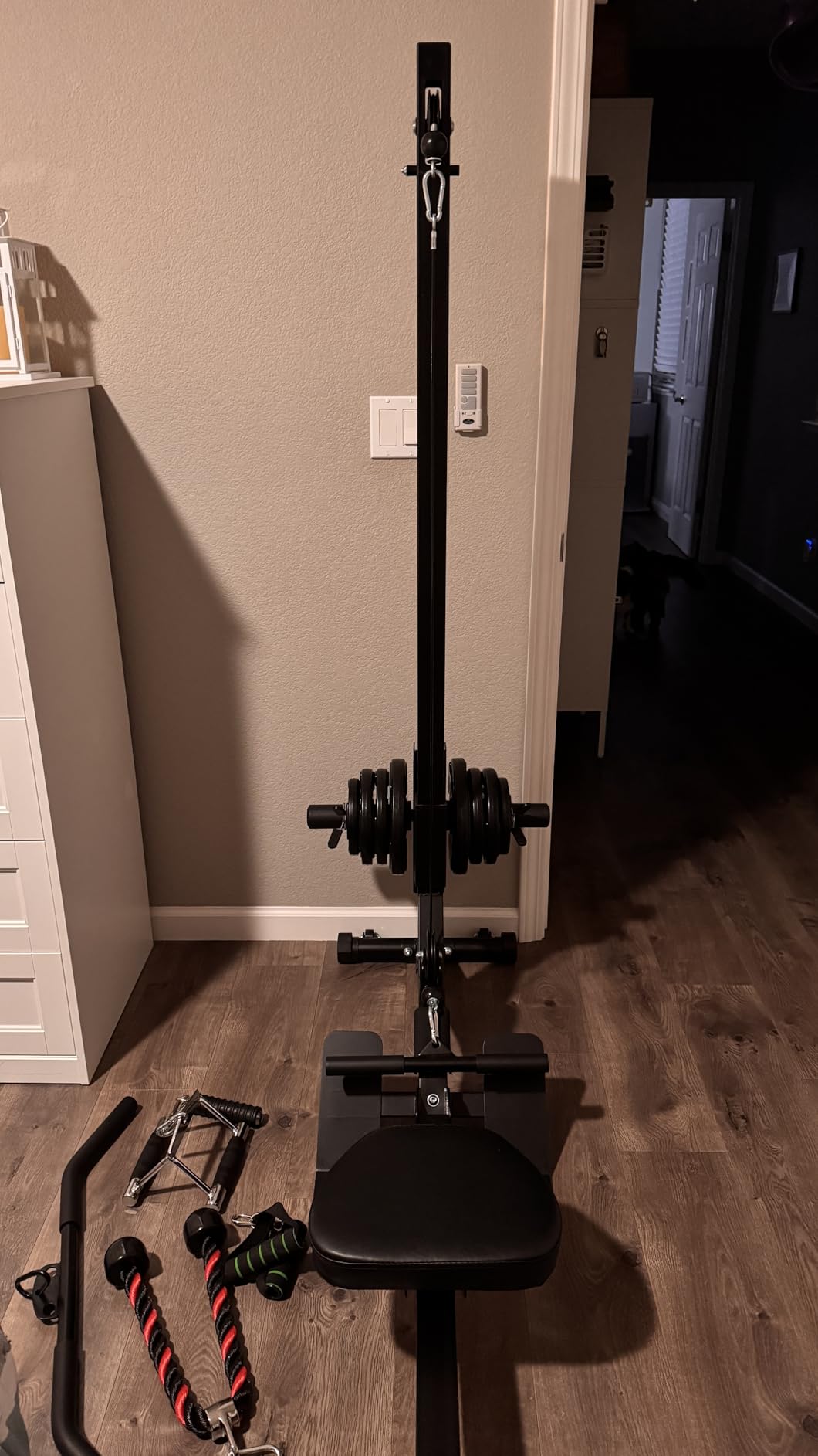 BEKING Foldable Rowing Machine, Adjustable LAT Pull Down & Low Row Cable Machine with Weight Plates, 2 in 1 Multi-Function Compact Rowing Machine with High/Low Pulley Stations customer photo 2