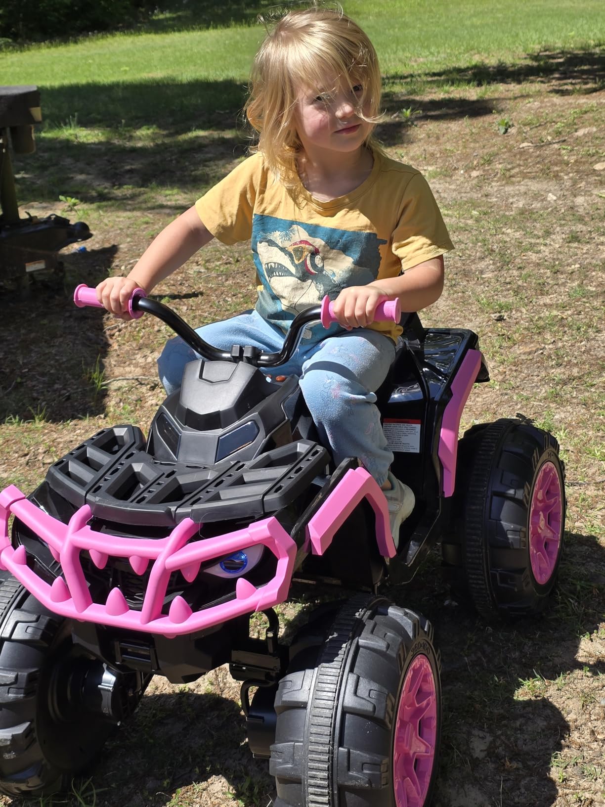 Hikiddo Shark Kids ATV 4 Wheeler, 24V 4WD Electric ATV Ride On Toy for Big Kids, 4X200W Motor, 5.6Mph Max Speed - Green customer photo 1