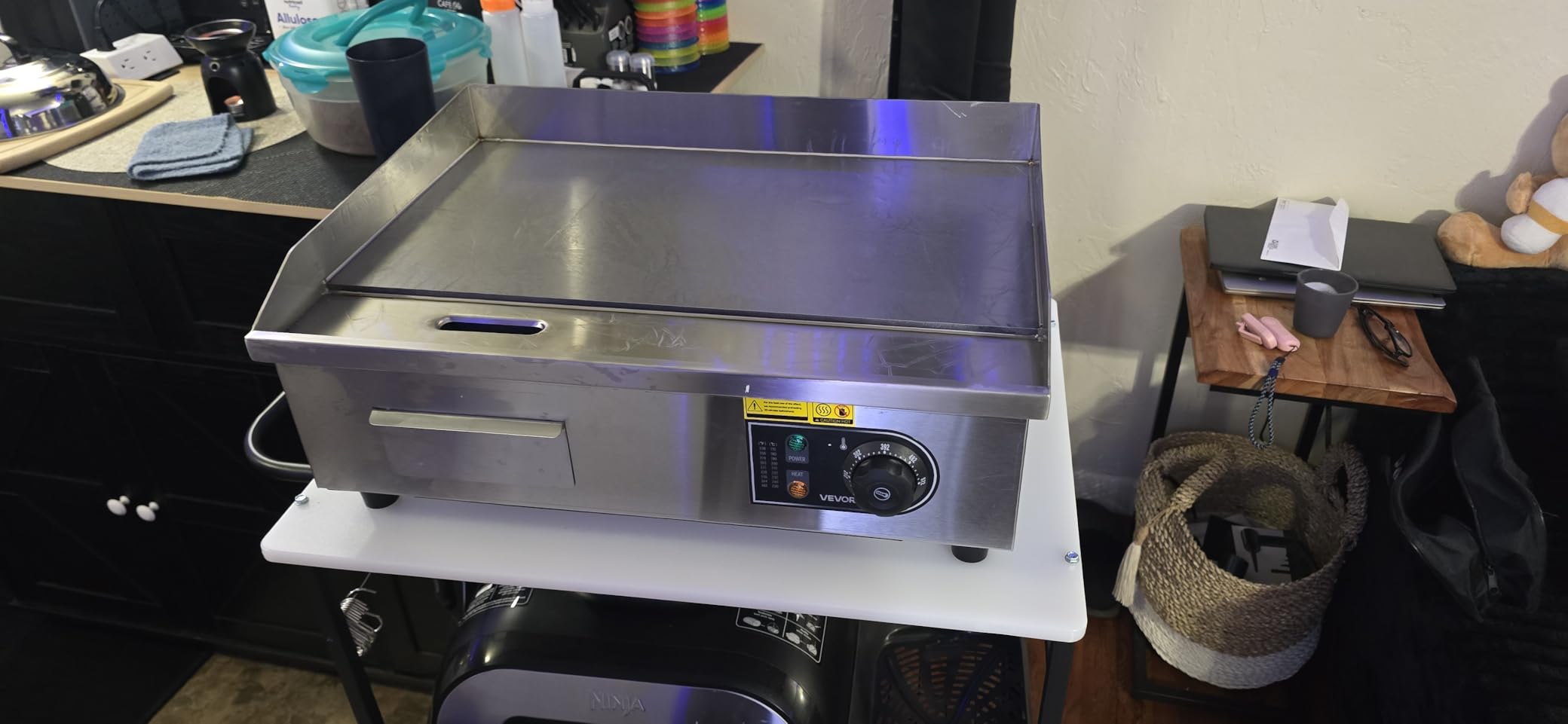 VEVOR Commercial Electric Griddle, 2800W Countertop Flat Top Grill, 122℉-572 ℉ Adjustable Temp, 29in Stainless Steel Griddle Grill with 2 Shovels and 2 Brushes for Home or Restaurant(110V No Plug) customer photo 2