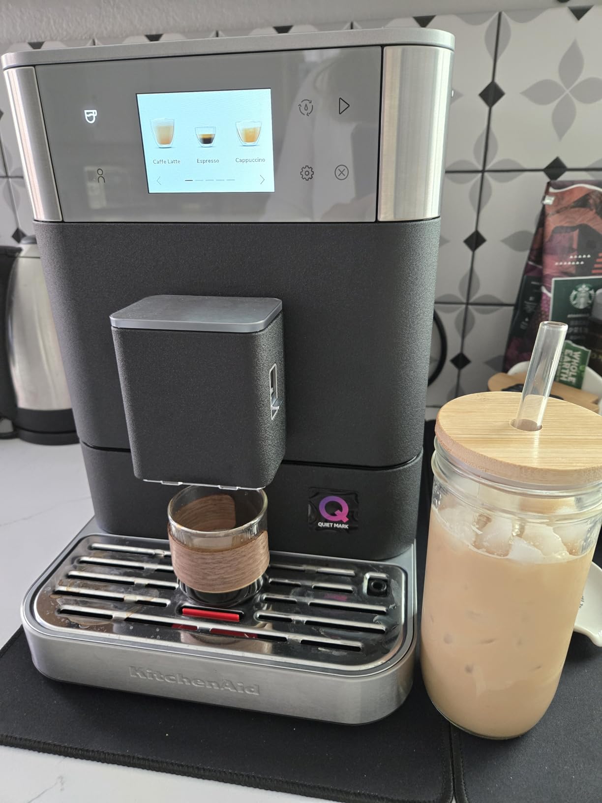 KitchenAid Fully Automatic Espresso Machine KF7, KES8557, Porcelain White customer photo 1