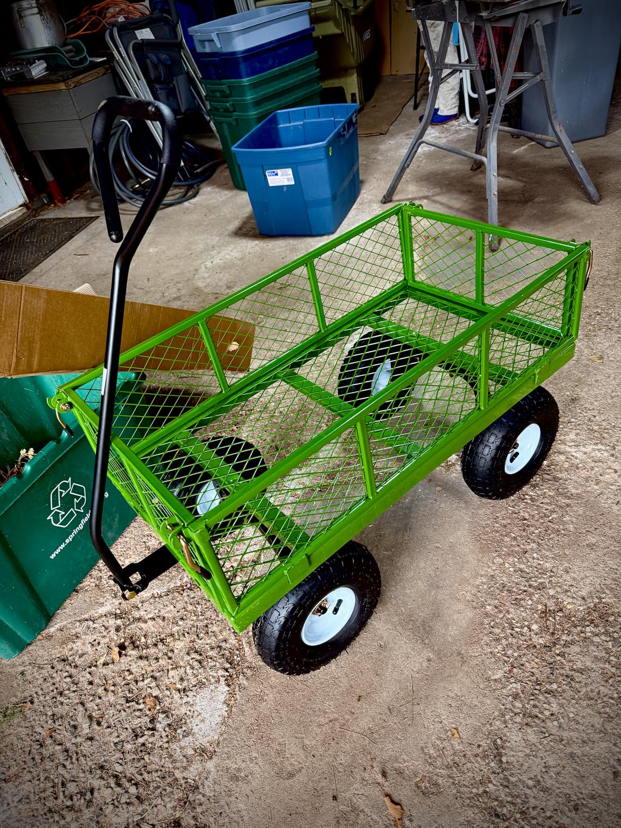 VEVOR 900 Lbs Heavy Duty Steel Garden Cart, Garden Wagon Cart on Wheels, Outdoor Metal Yard Utility Wagon Carts with 10