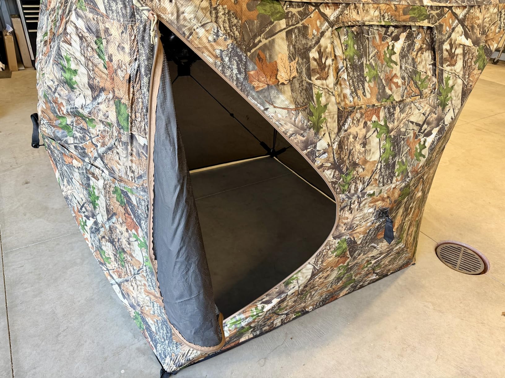 HUNTSEN Hunting Blind 270 Degree See Through Ground Blind - 2-3 and 3-4 Person Pop Up Deer Blind, 300D Reinforced Portable Durable Blind customer photo 1