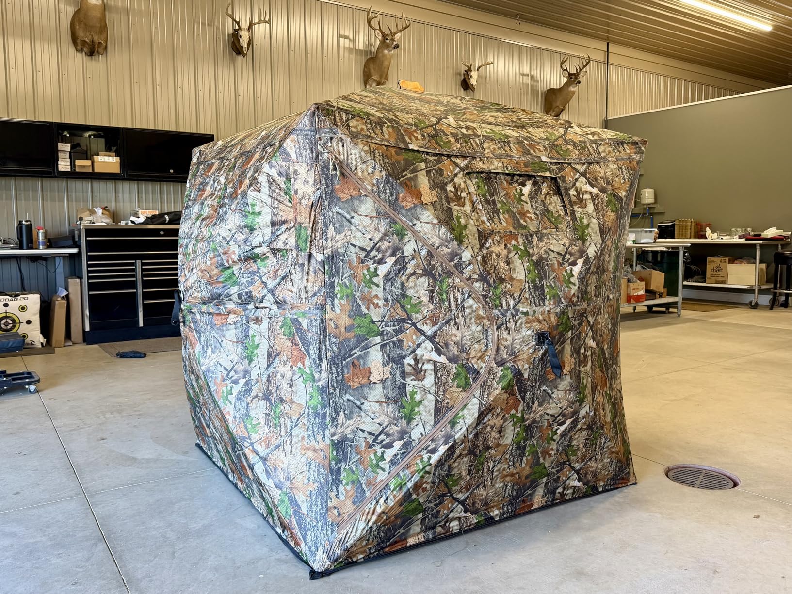 HUNTSEN Hunting Blind 270 Degree See Through Ground Blind - 2-3 and 3-4 Person Pop Up Deer Blind, 300D Reinforced Portable Durable Blind customer photo 2