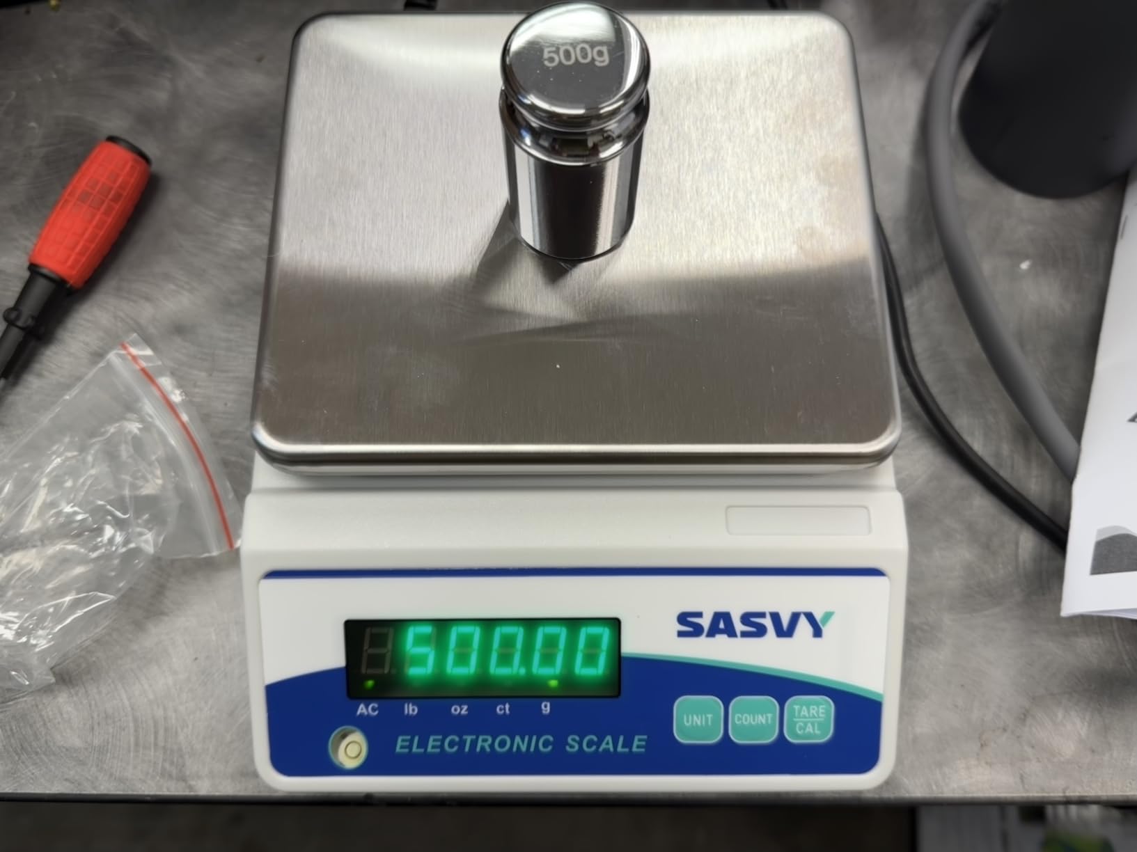 Lab Scale 500g x 0.001g Scientific Scale g/oz/ct/lb High Precision Digital Electronic Analytical Balance for Jewelry Kitchen Laboratory School, Includes 200g Calibration Weight&Battery customer photo 2