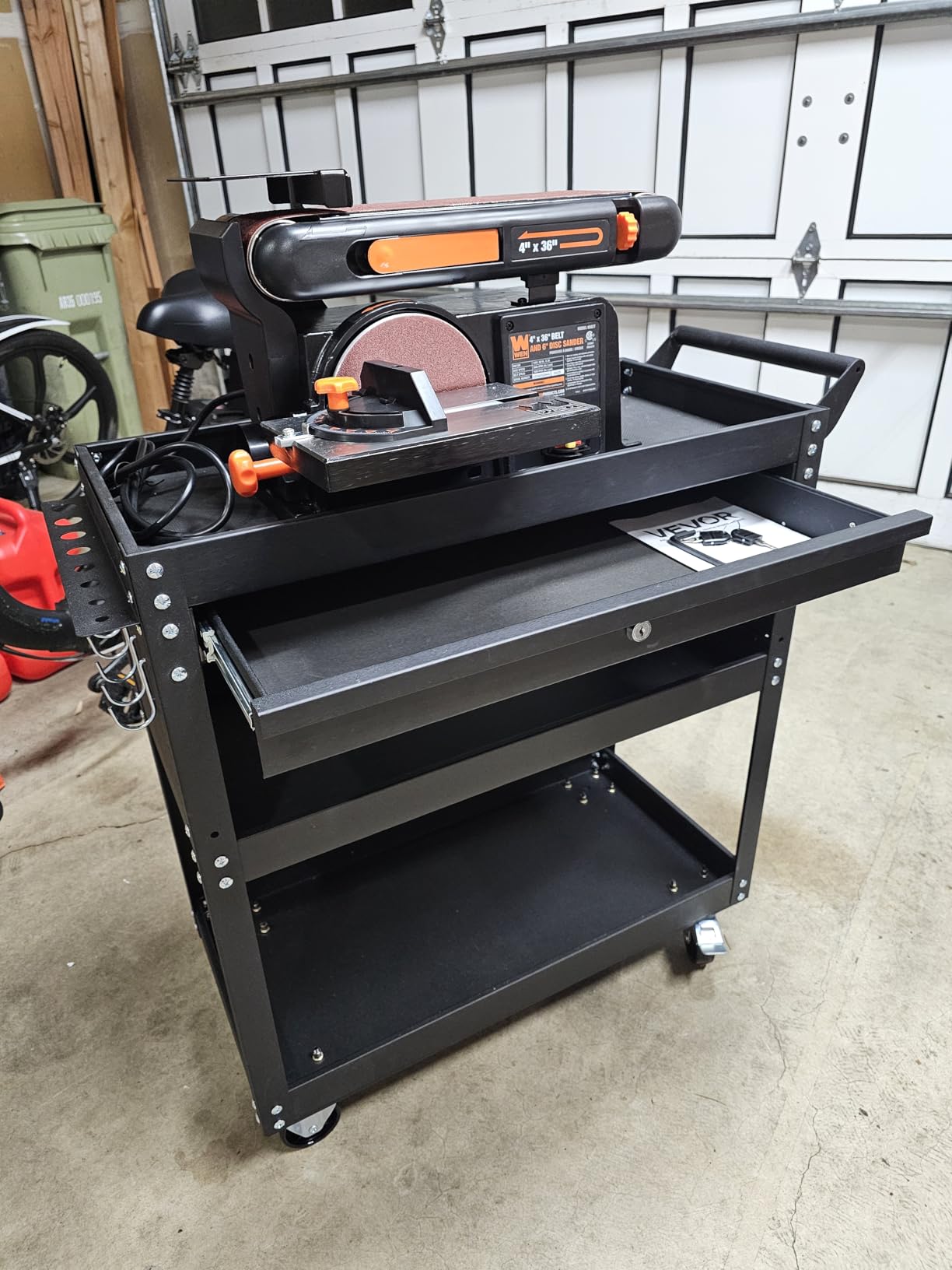 VEVOR 4-Tier Tool Cart with Wheels, 350 lbs Load Capacity, Rolling Work Cart with Drawer & Pegboard, Mechanic Tool Storage Organizer with Locking System customer photo 1