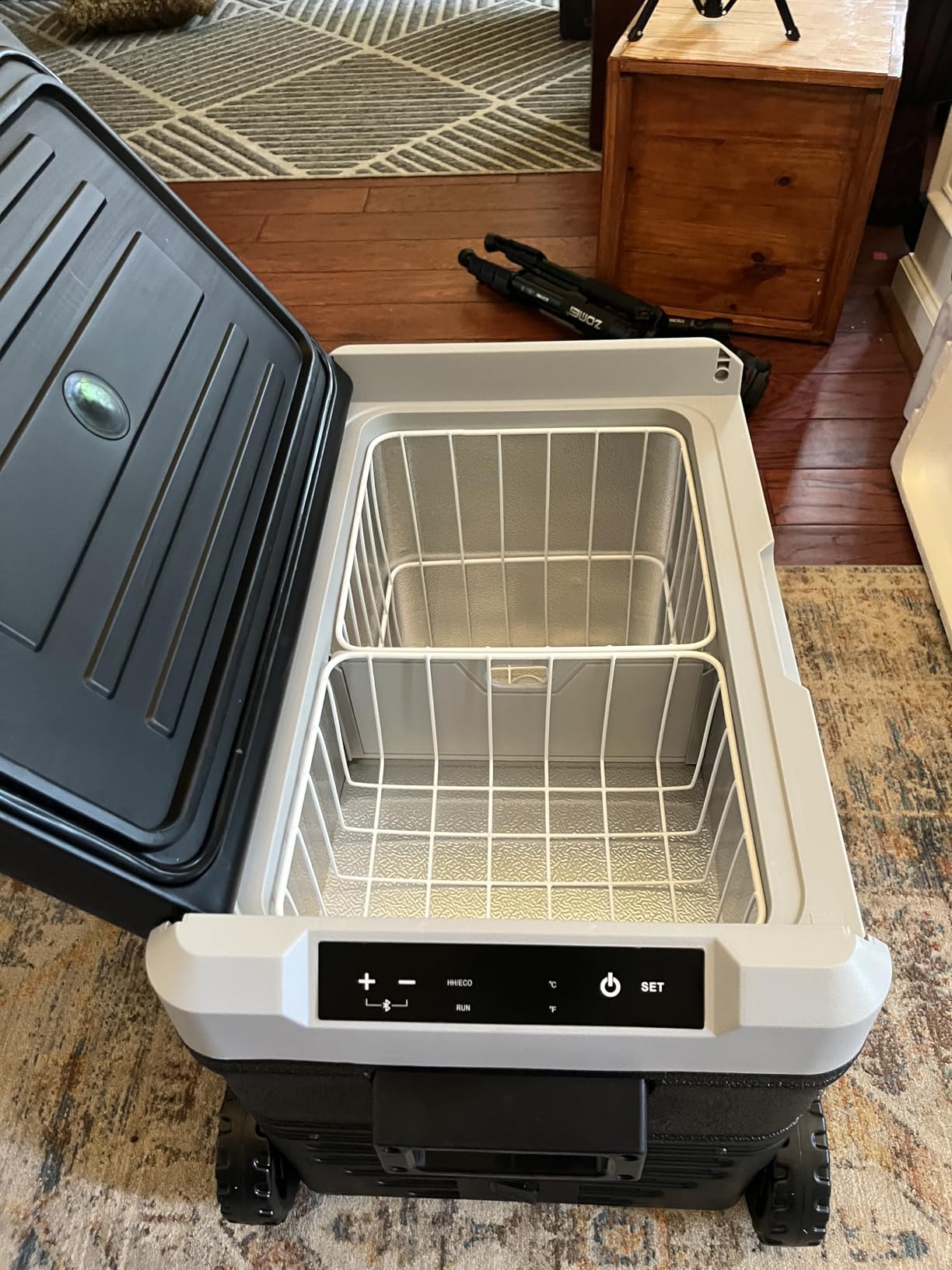 EUHOMY 12 Volt Refrigerator, 47QT(45L) Dual Zone Electric Cooler, Portable Freezer 12V/24V DC 110-240V AC, 12V Fridge -4℉~68℉, 12V Cooler with Wheels & Basket for Travel, Truck, Camping, Boat customer photo 2