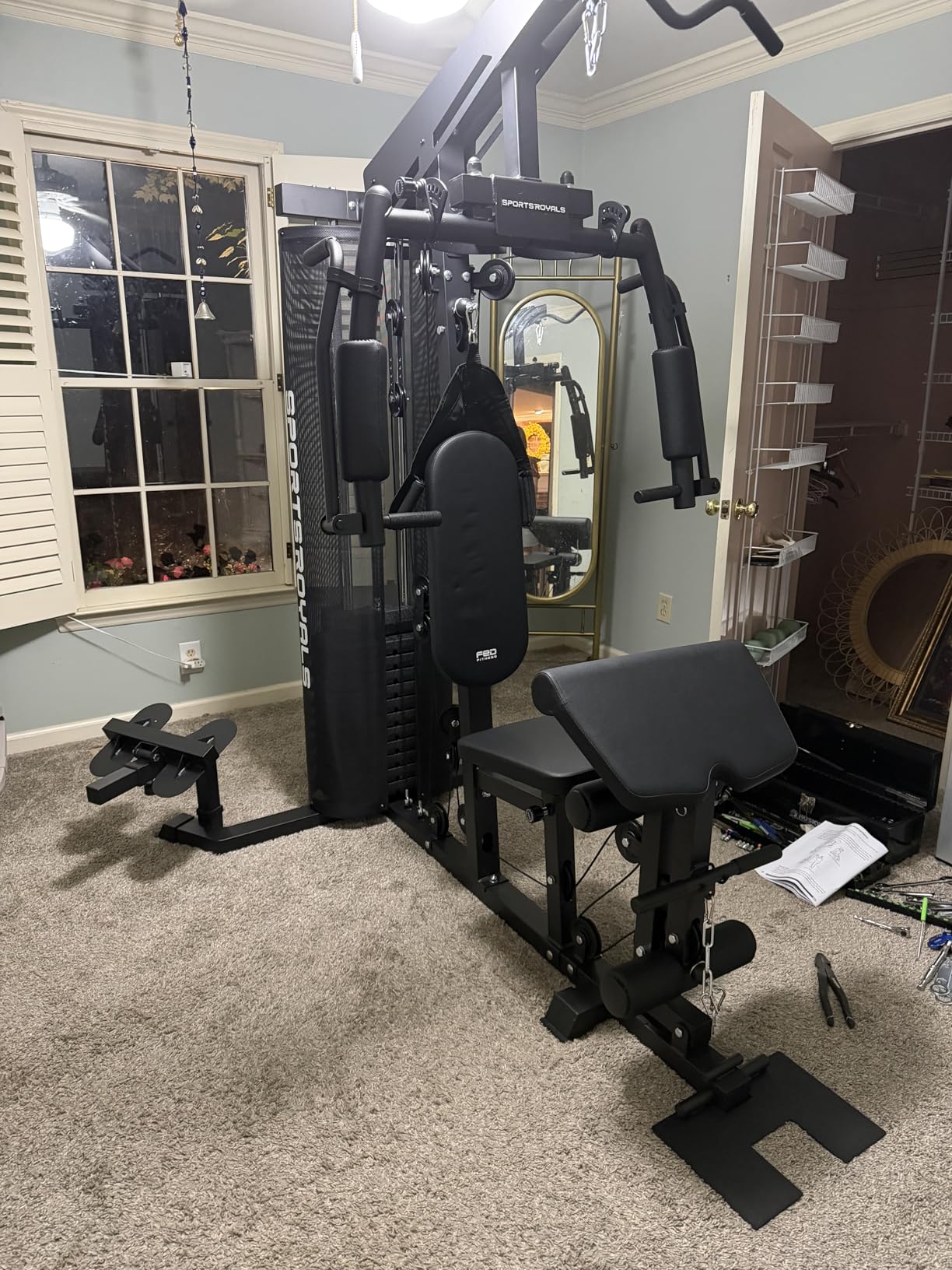 Sportsroyals Home Gym, Multifunctional Workout Station with Leg Press, 150LBS Weight Stack customer photo 1