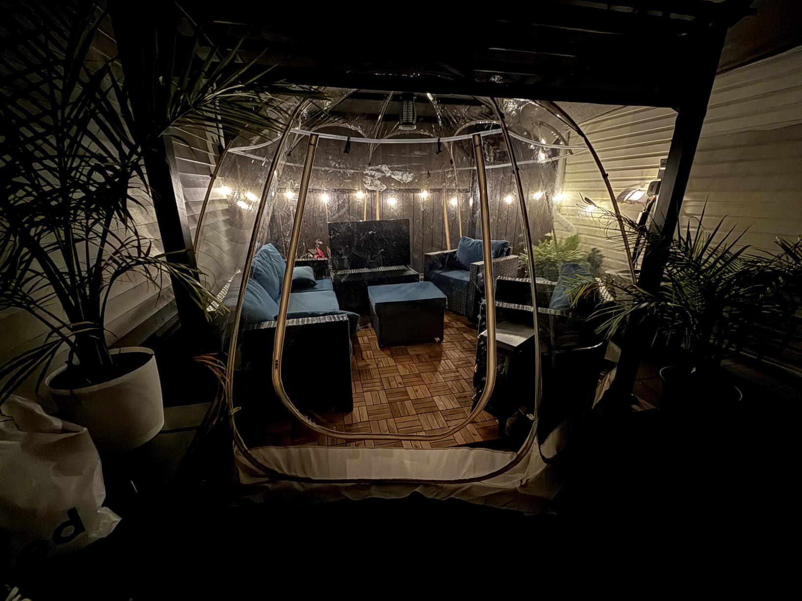 8 Person Pop Up Bubble Tent, Outdoor Igloo Dome with Waterproof Roof & Vent Windows, Garden Igloo Tent Clear PVC, 540° Transparent Screen Room for Patio, Backyard, 10FT customer photo 2
