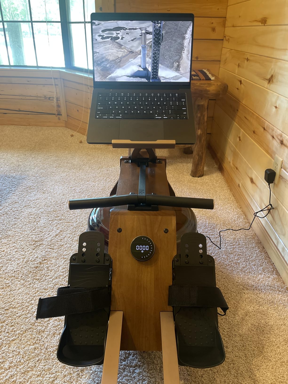 WENOKER Wooden Foldable Water Rowing Machine for Home Use with Dedicated Monitor & Bluetooth APP, Large Water Tank & Comfortable Seat, 350LBS Weight Capacity customer photo 1