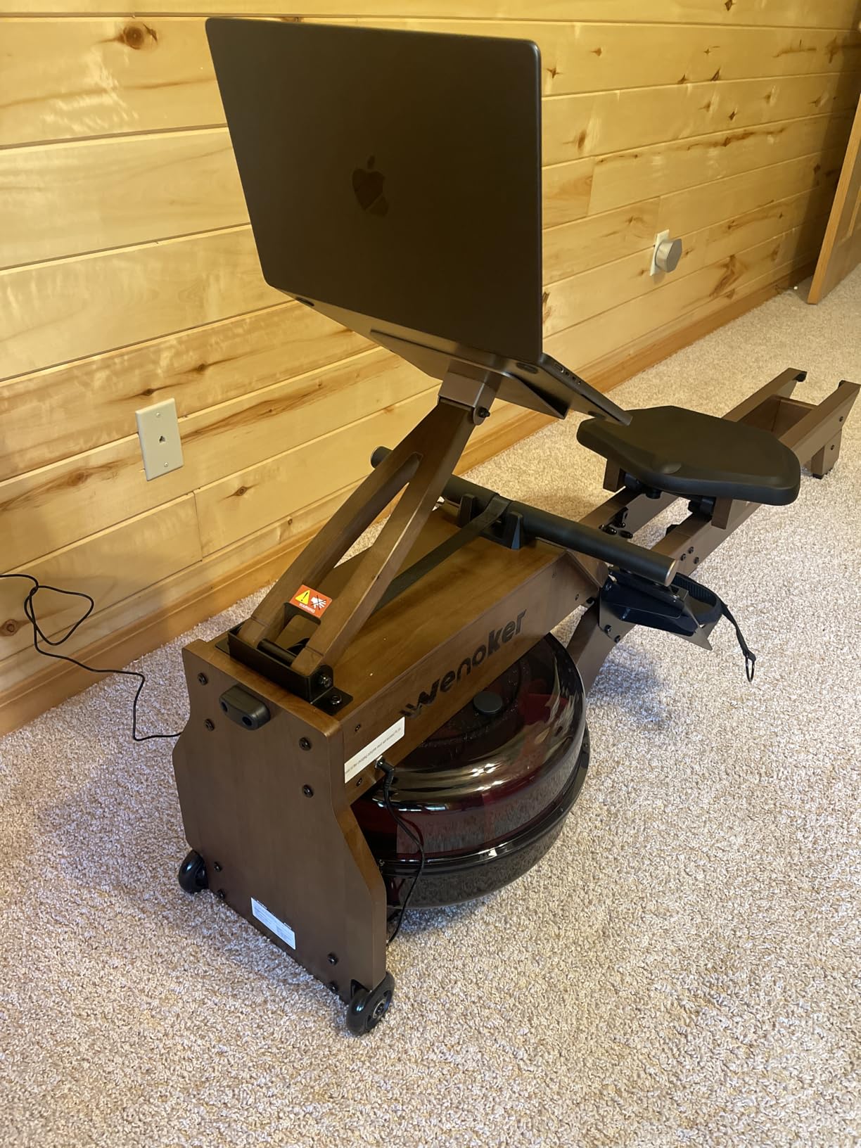 WENOKER Wooden Foldable Water Rowing Machine for Home Use with Dedicated Monitor & Bluetooth APP, Large Water Tank & Comfortable Seat, 350LBS Weight Capacity customer photo 2