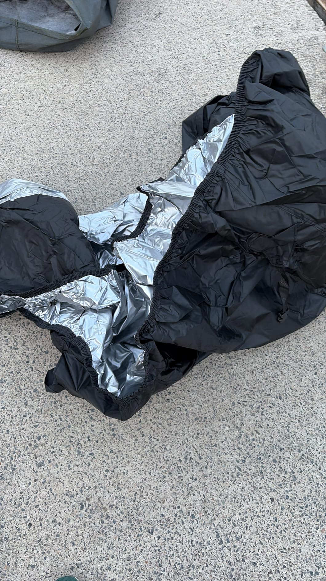 Jet Ski Cover, Heavy Duty 900D Oxford Jetski Cover 2 3 Seater with 2 Air Vents, 4 Windproof Buckles, Easy On, Jetski Cover Waterproof for Seadoo Spark, Yamaha, All Weather Protection (Black, XL:115