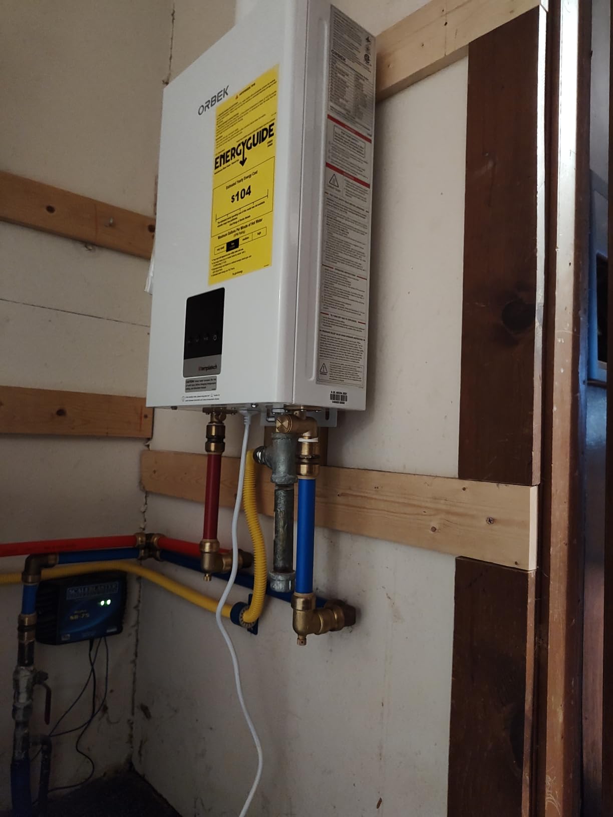 ORBEK Tankless Water Heater Natural Gas Indoor, 4.3 GPM 100,000 BTU Instant Hot Water Heater for 2-3 Fixtures, CSA Certified Non-Condensing On Demand Water Heater with LED Display customer photo 2